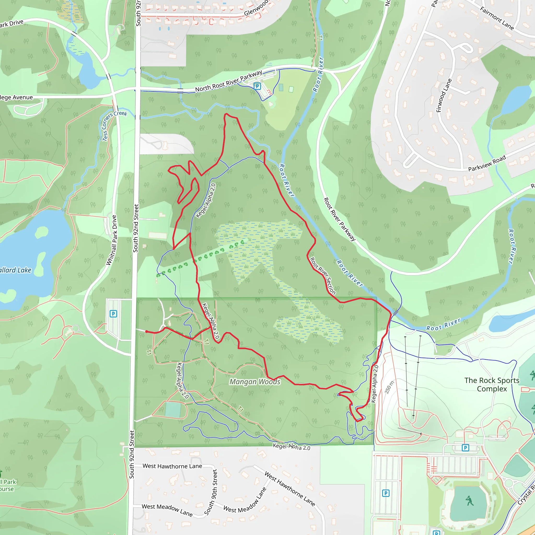 Mangan Woods Loop mobile static map