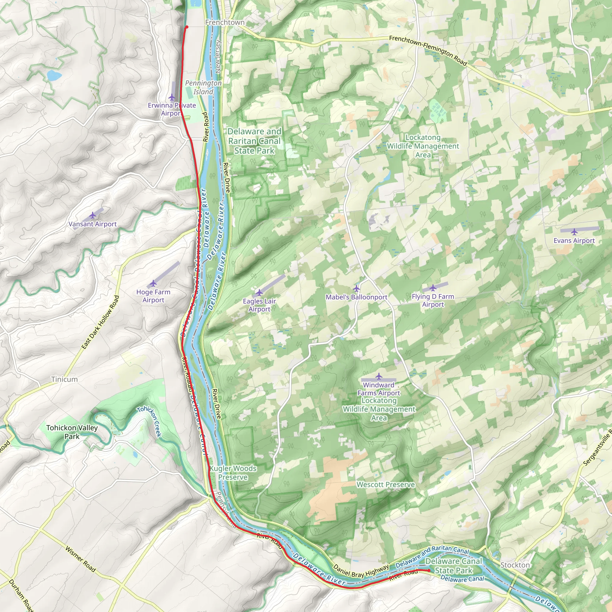 D and L Trail - Frenchtown mobile static map