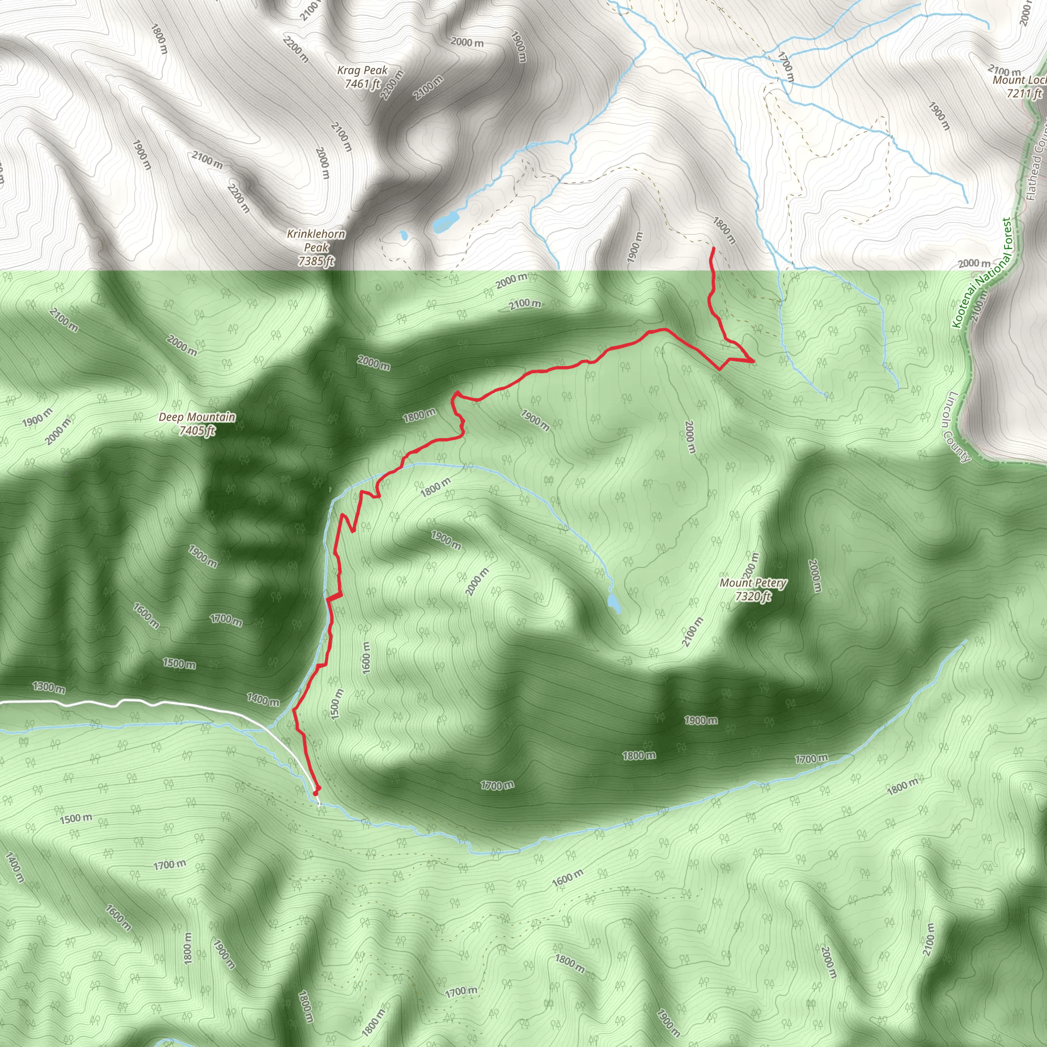 North Fork Deep Creek via Deep Creek Trail mobile static map