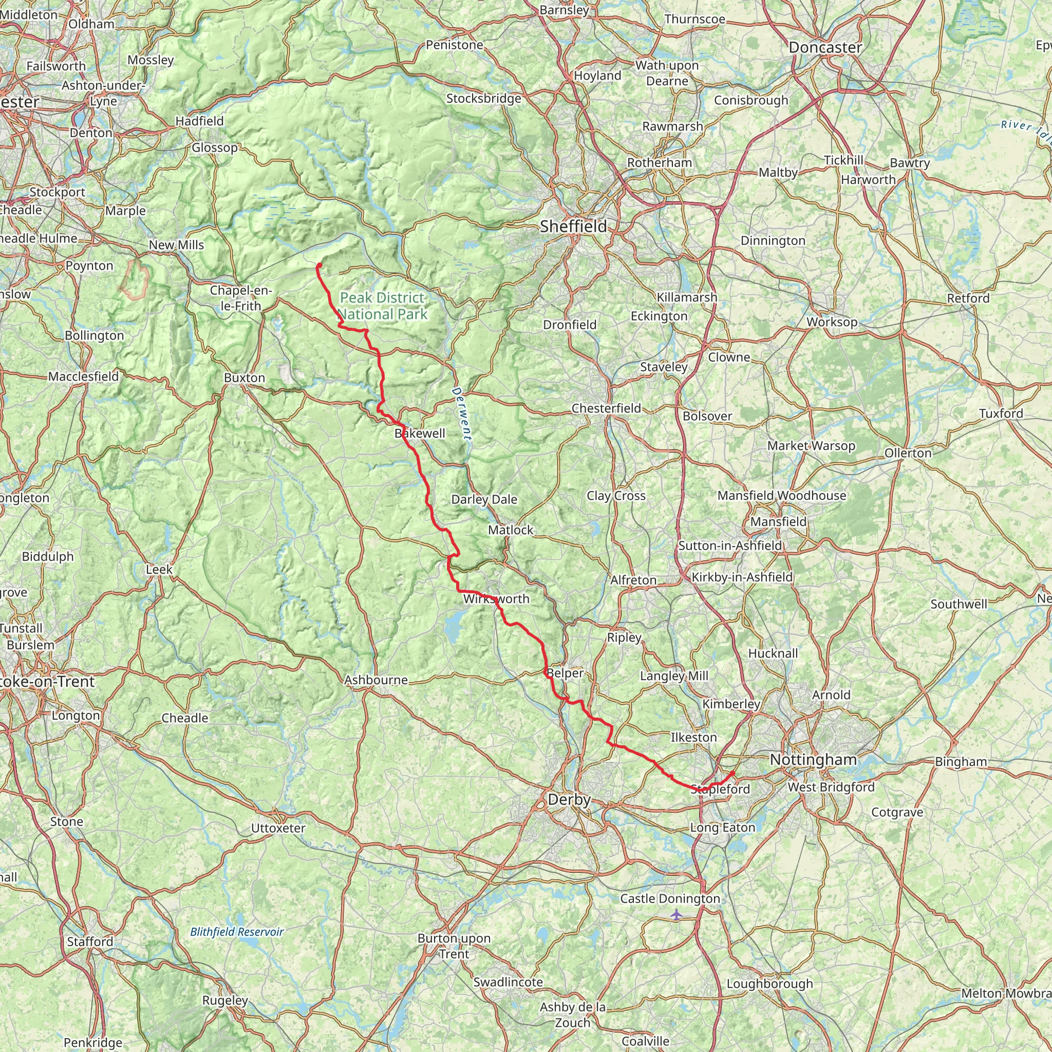Derbyshire Portway mobile static map