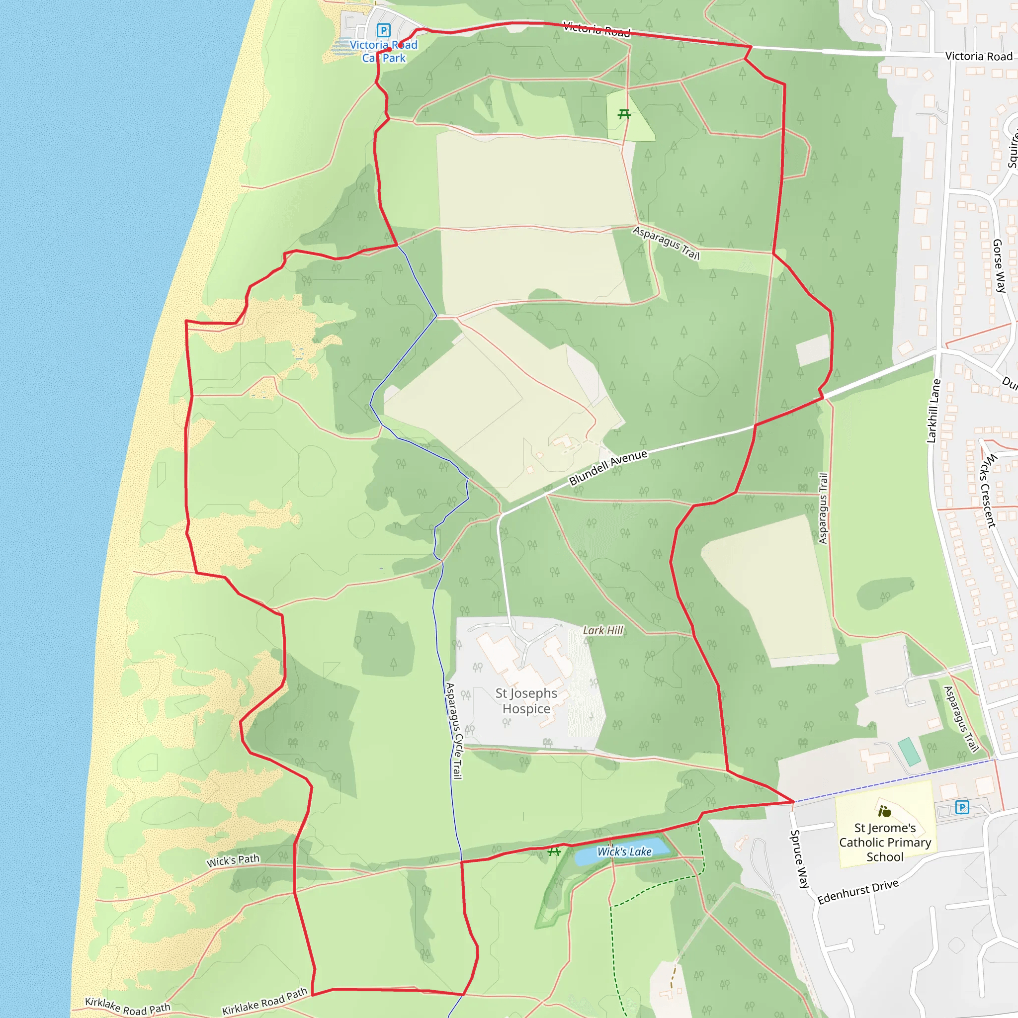 Formby Beach Loop mobile static map