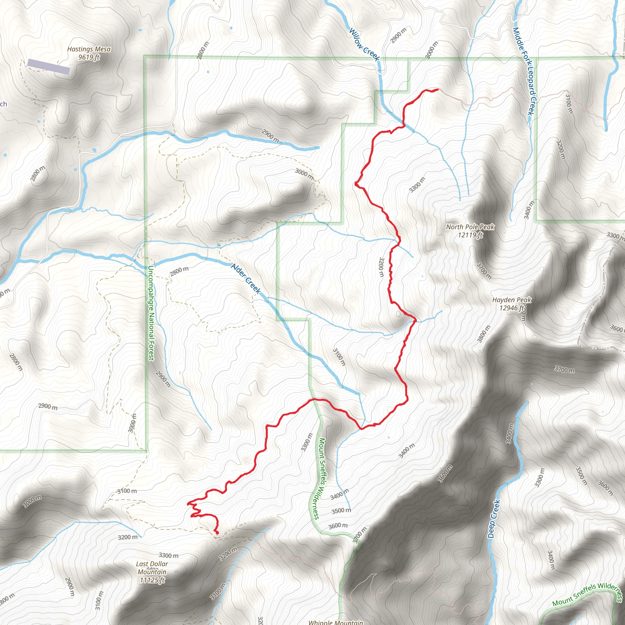 Alder Creek Trail mobile static map