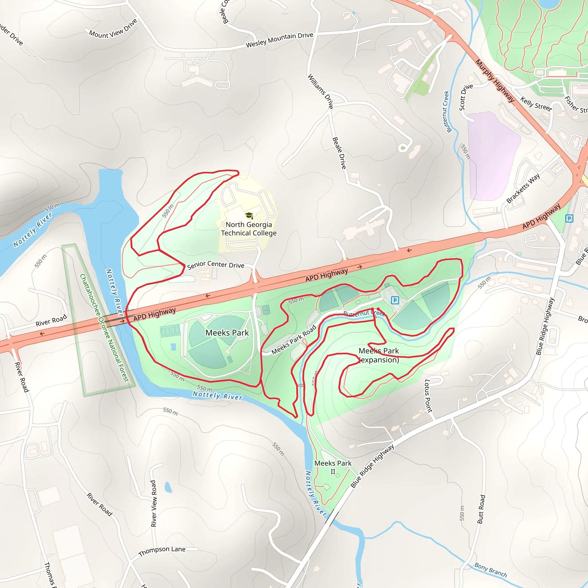 Meeks Park and Meeks Park Expansion Loop mobile static map
