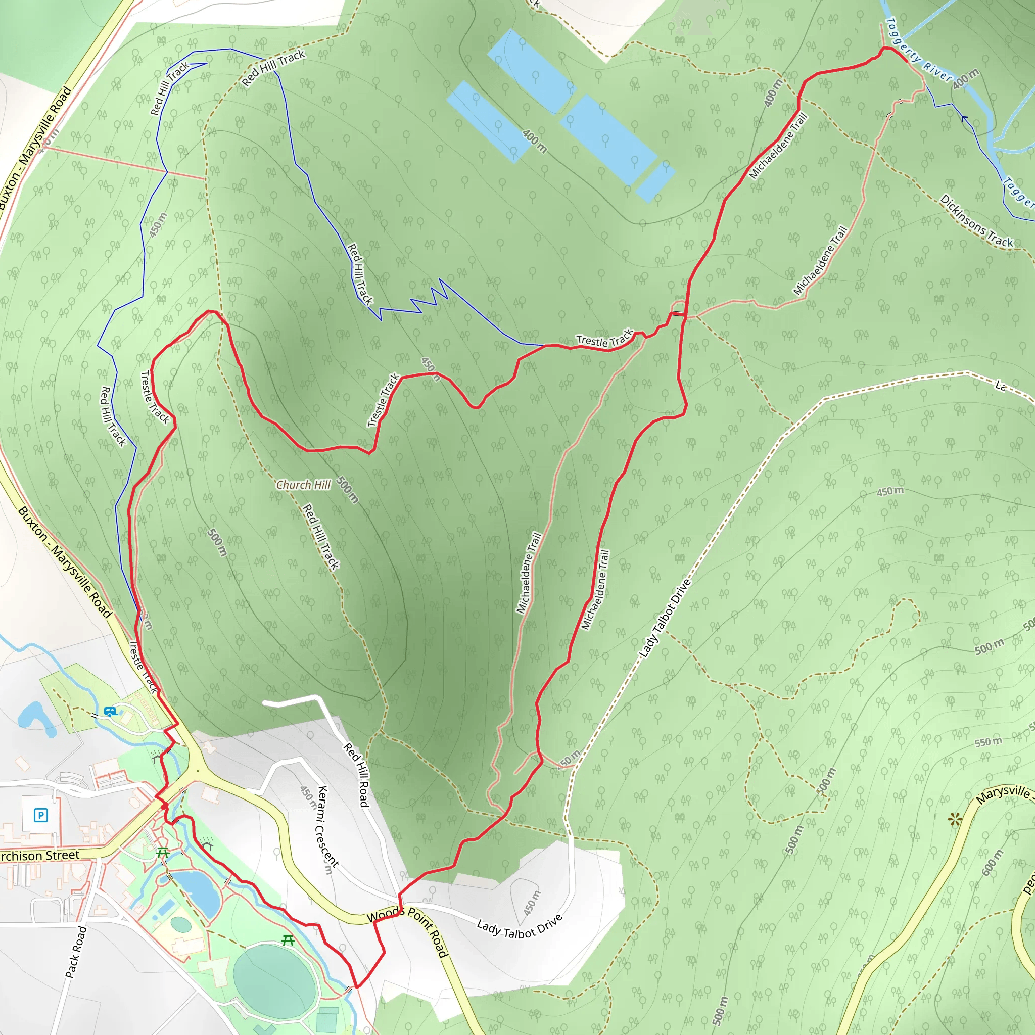 Red Hill Trail mobile static map