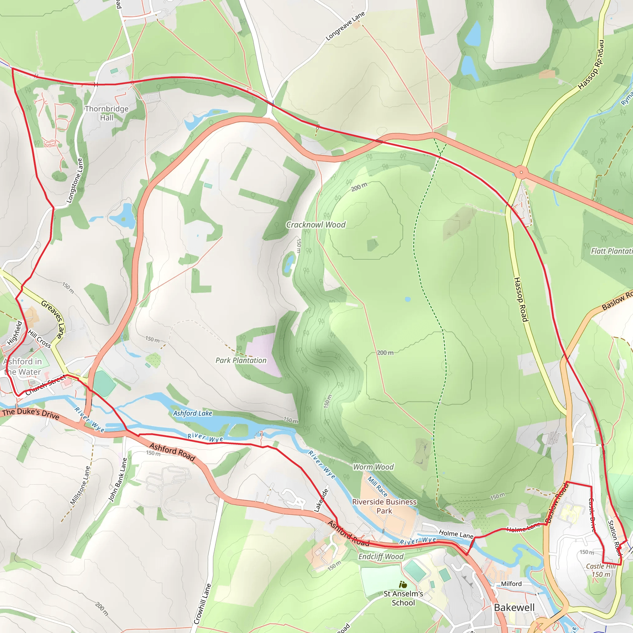 Ashford Lake via Monsal Trail mobile static map