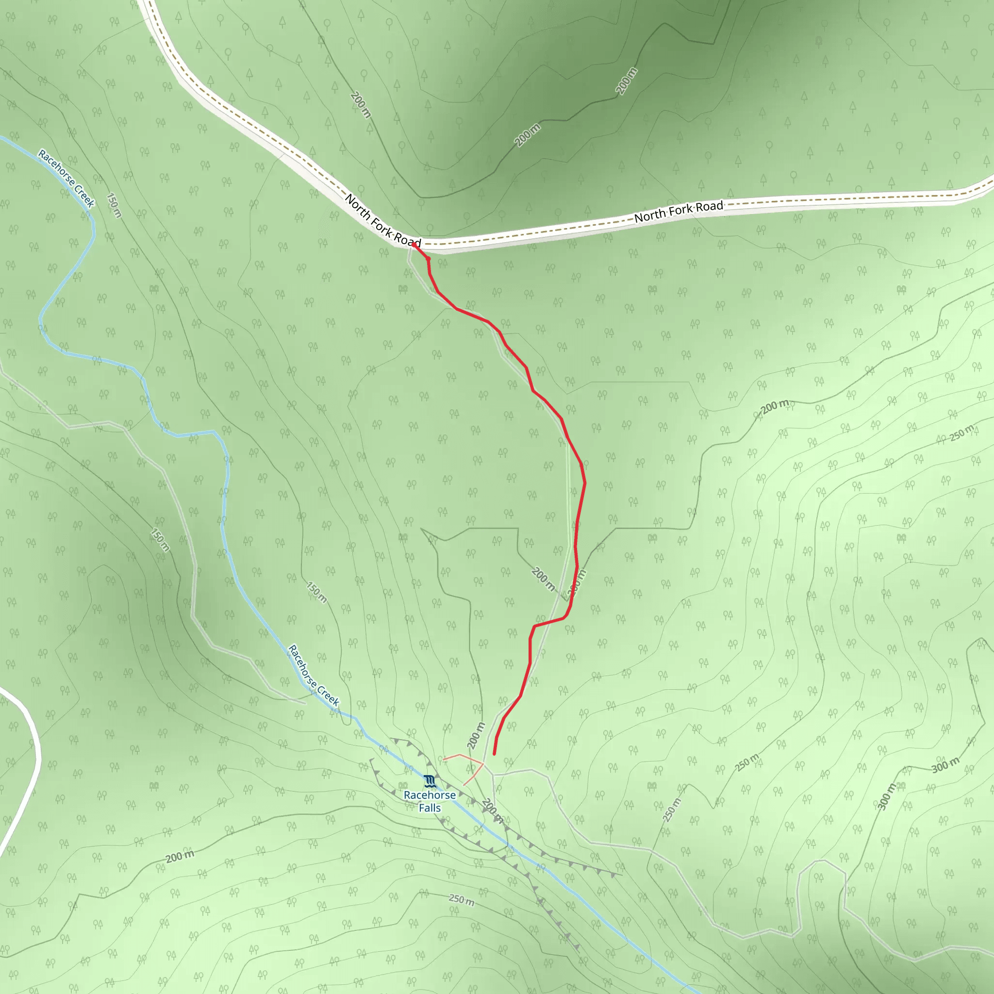 Racehorse Falls Out and Back mobile static map