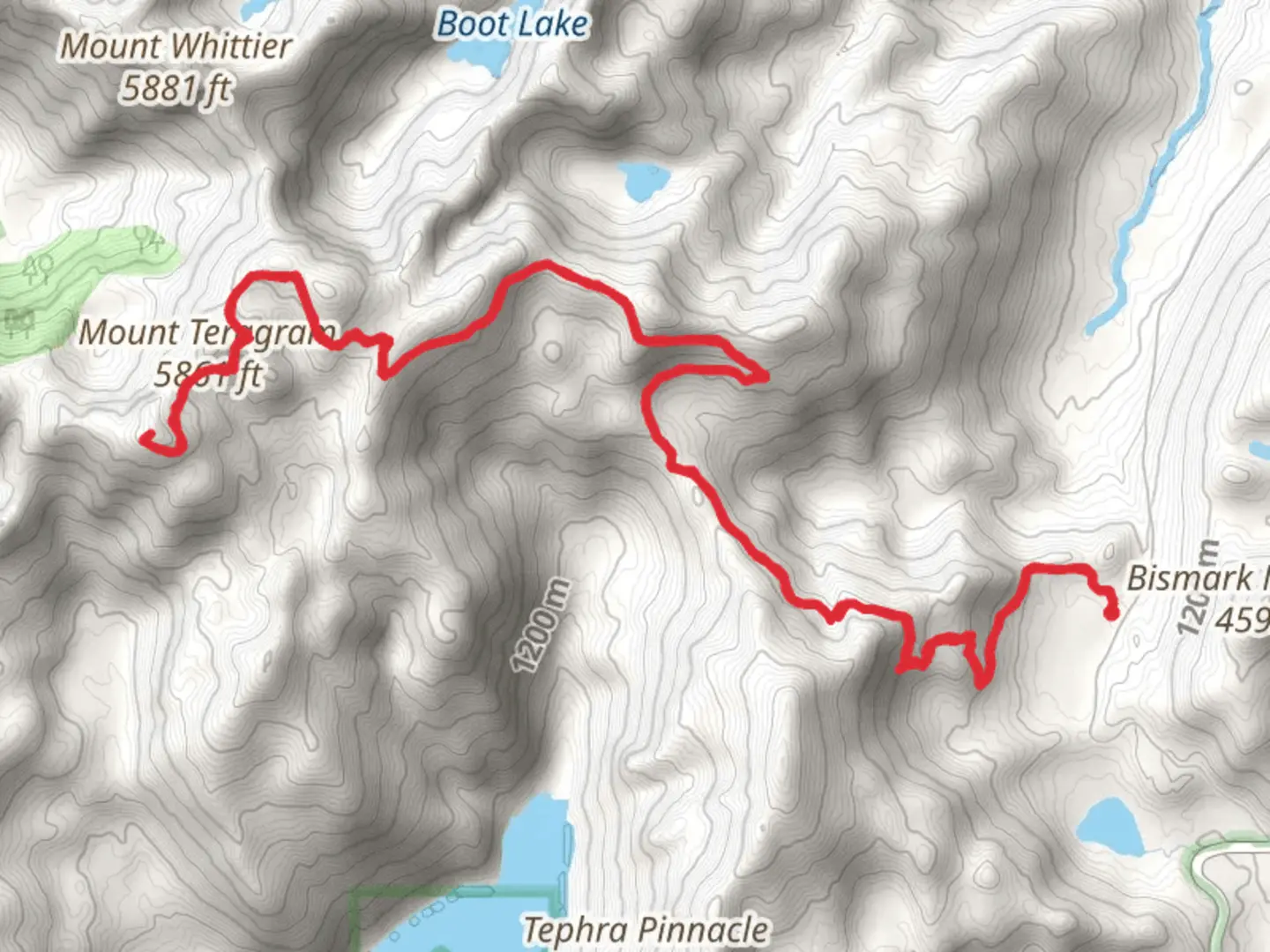 An image depicting the trail Mount Margaret via Boundary Trail and its surrounding area.