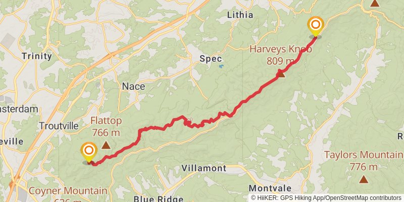 Appalachian Trail stage 77 Map