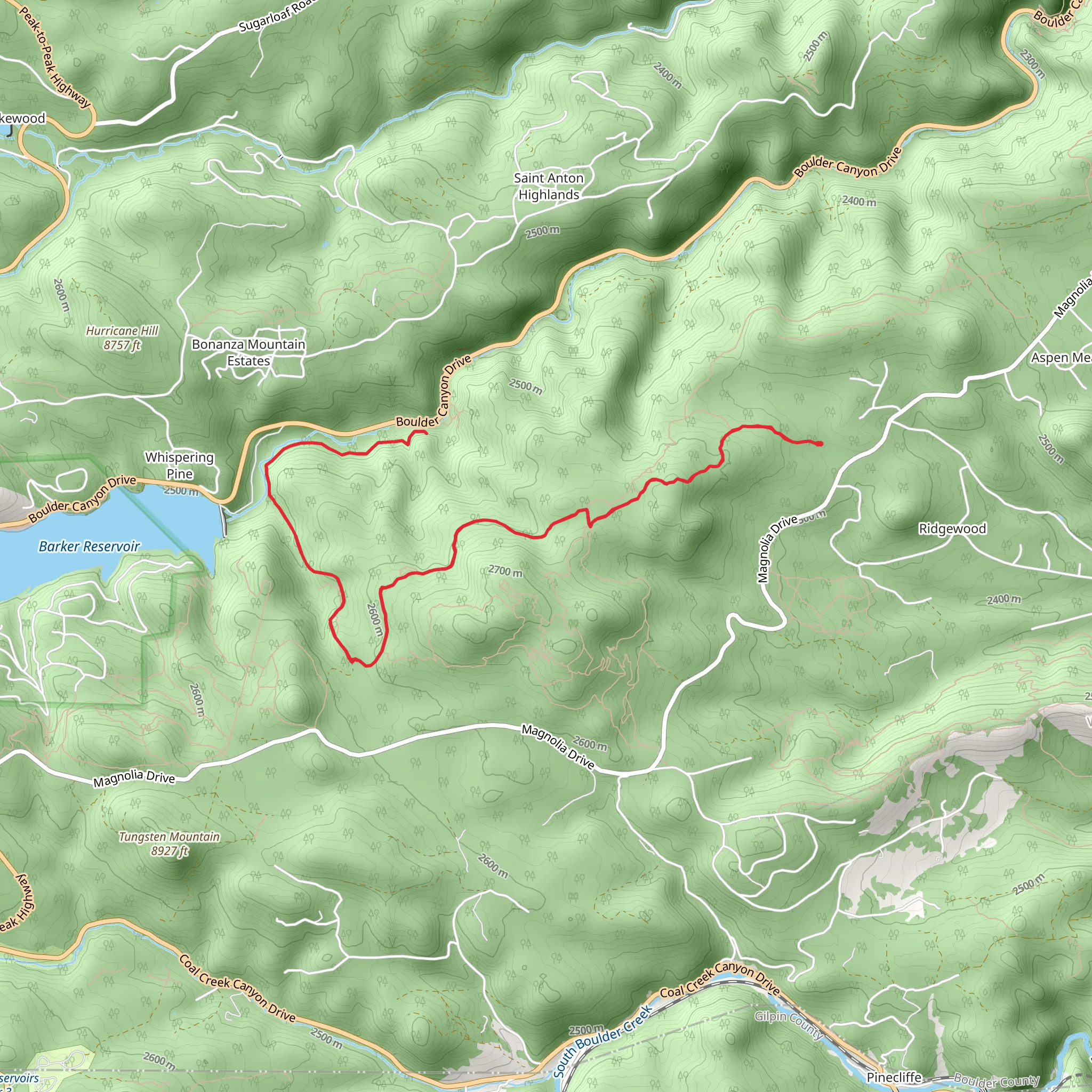 Tungsten Trail Spur mobile static map
