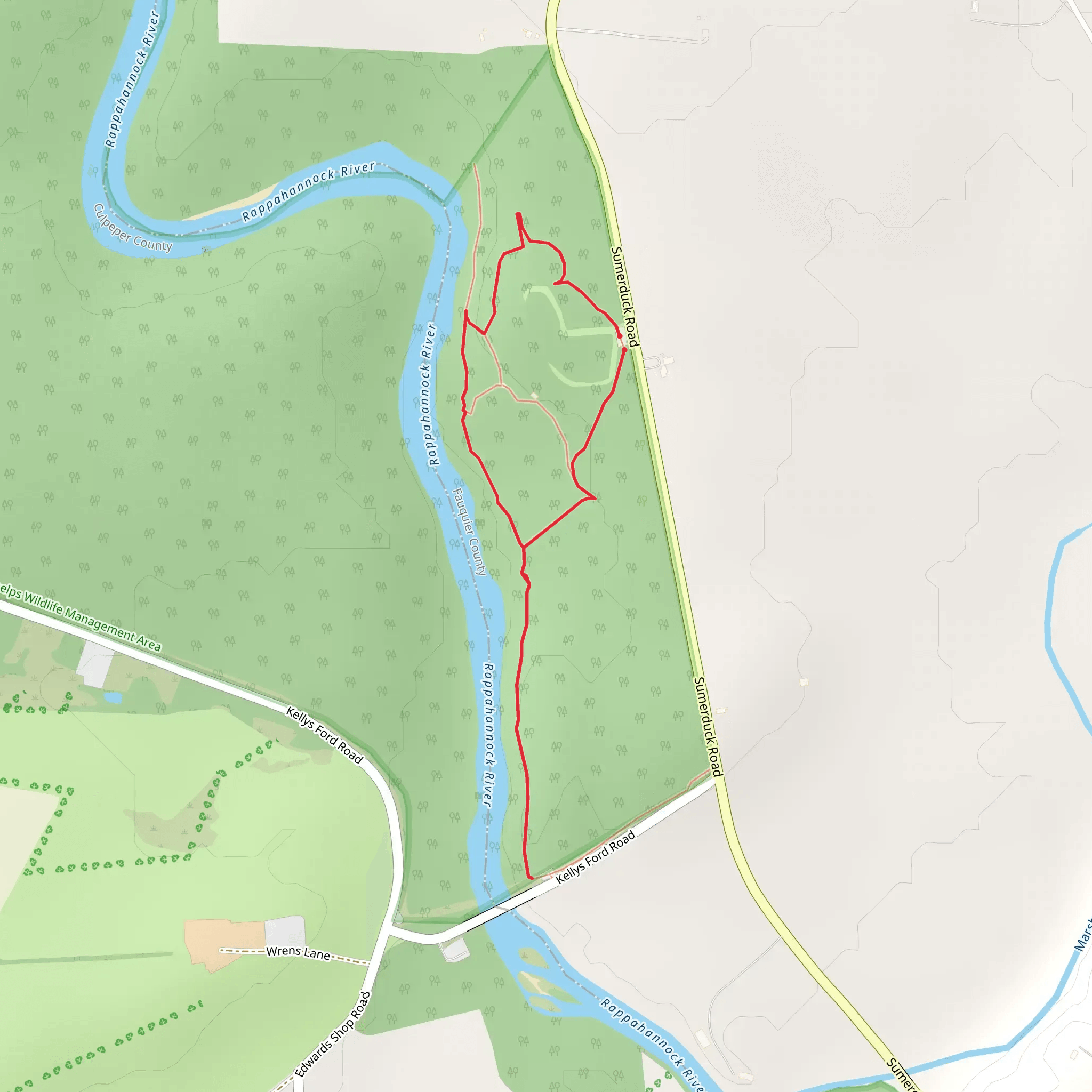 Rappahannock River Side Loop mobile static map