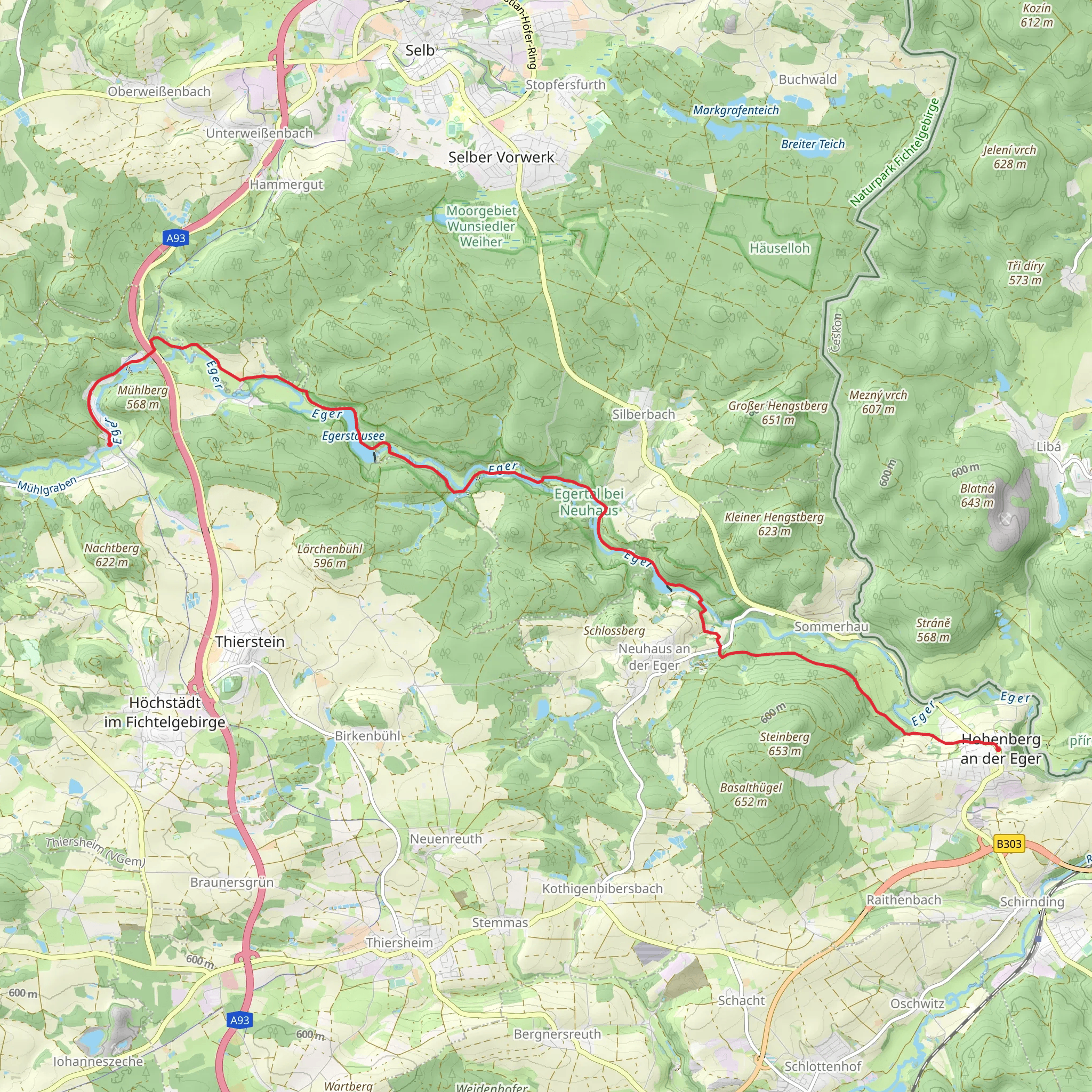 Burg Hohenberg to Kaiserhammer Walk mobile static map