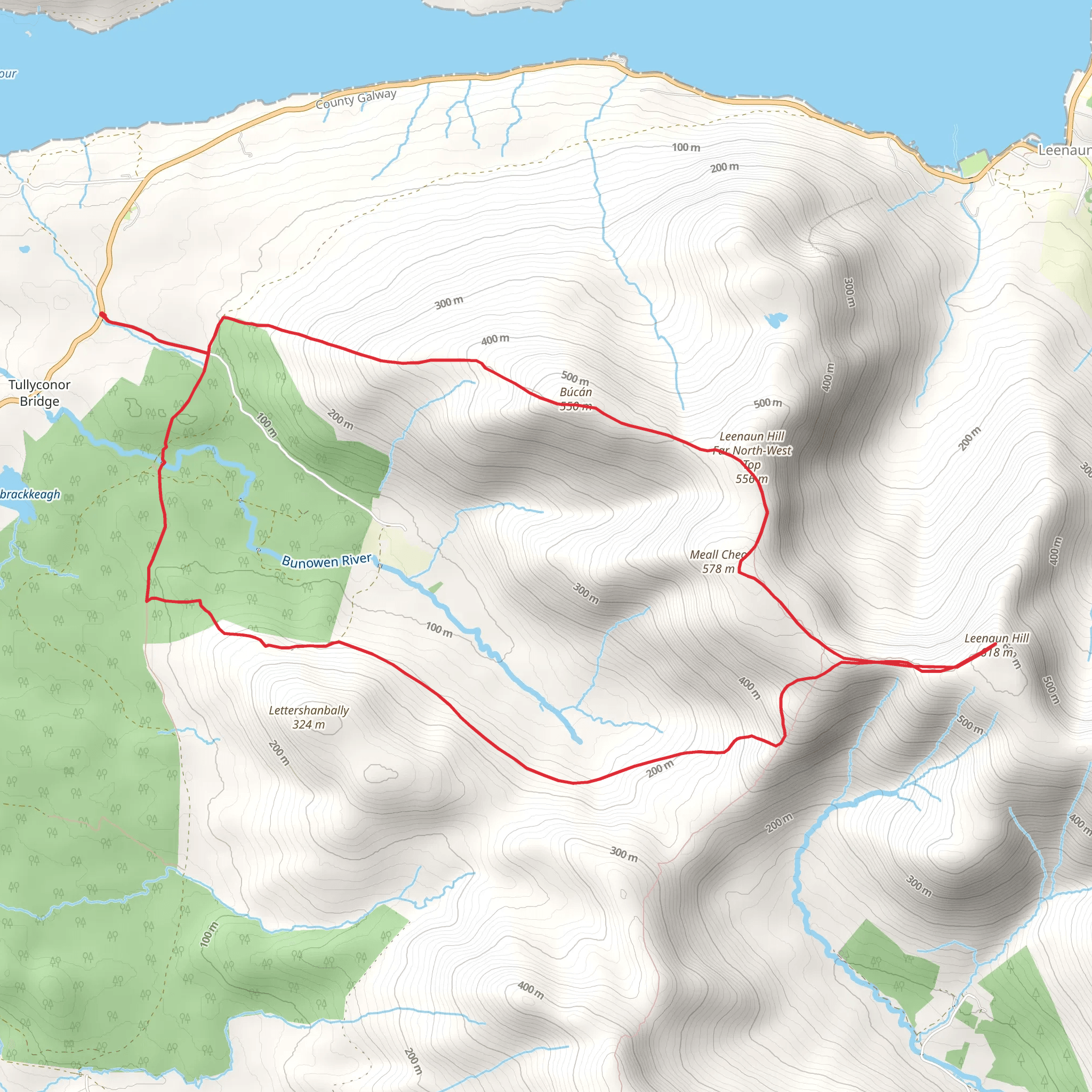 Búcán and Leenaun Loop mobile static map