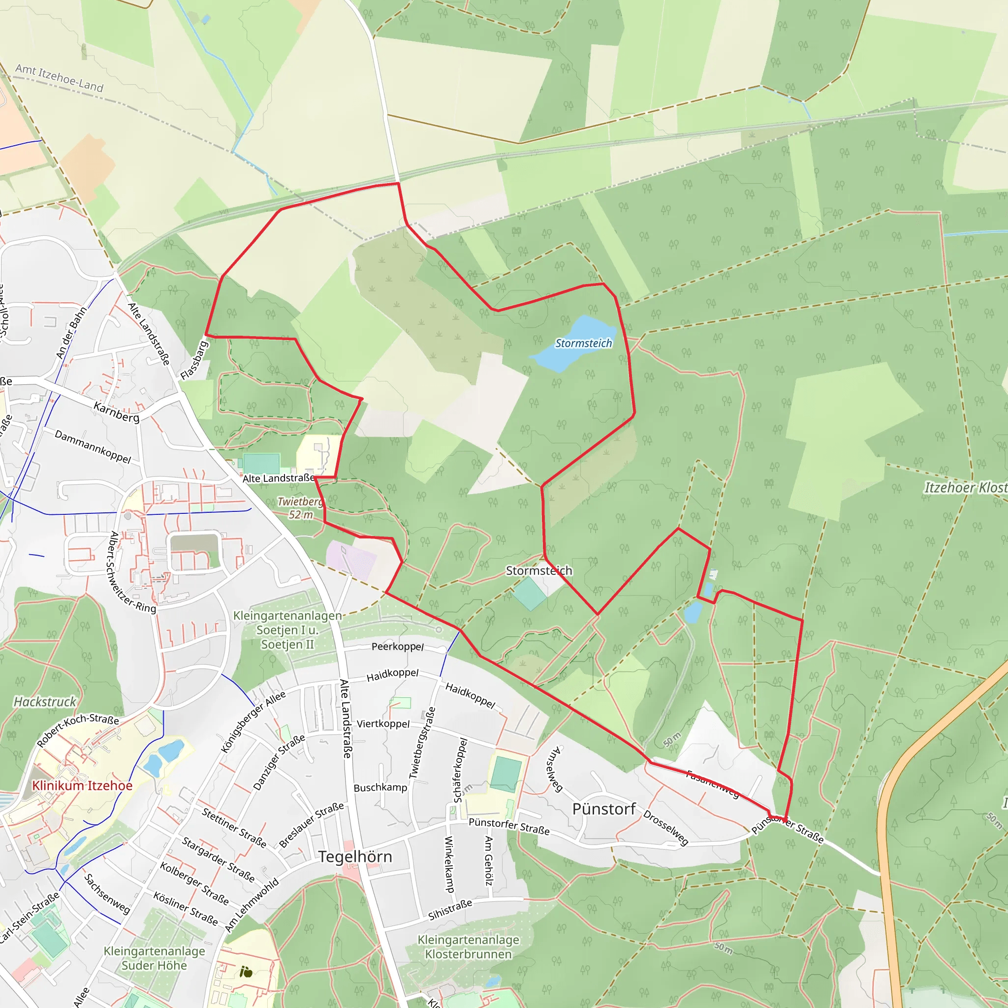 Spaziergang im Stadtforst Itzehoe Loop mobile static map