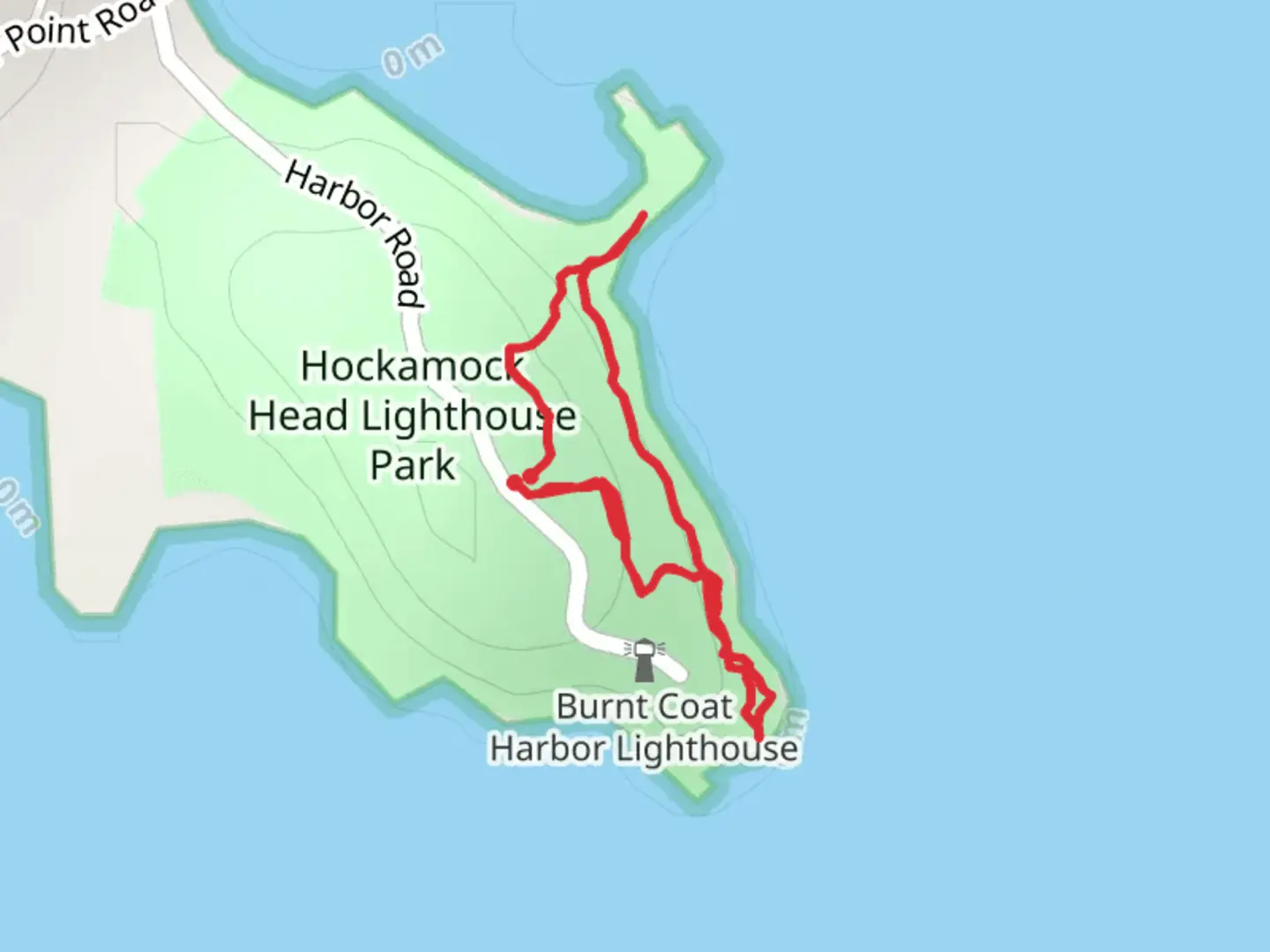 An image depicting the trail Lighthouse Park Loop and its surrounding area.