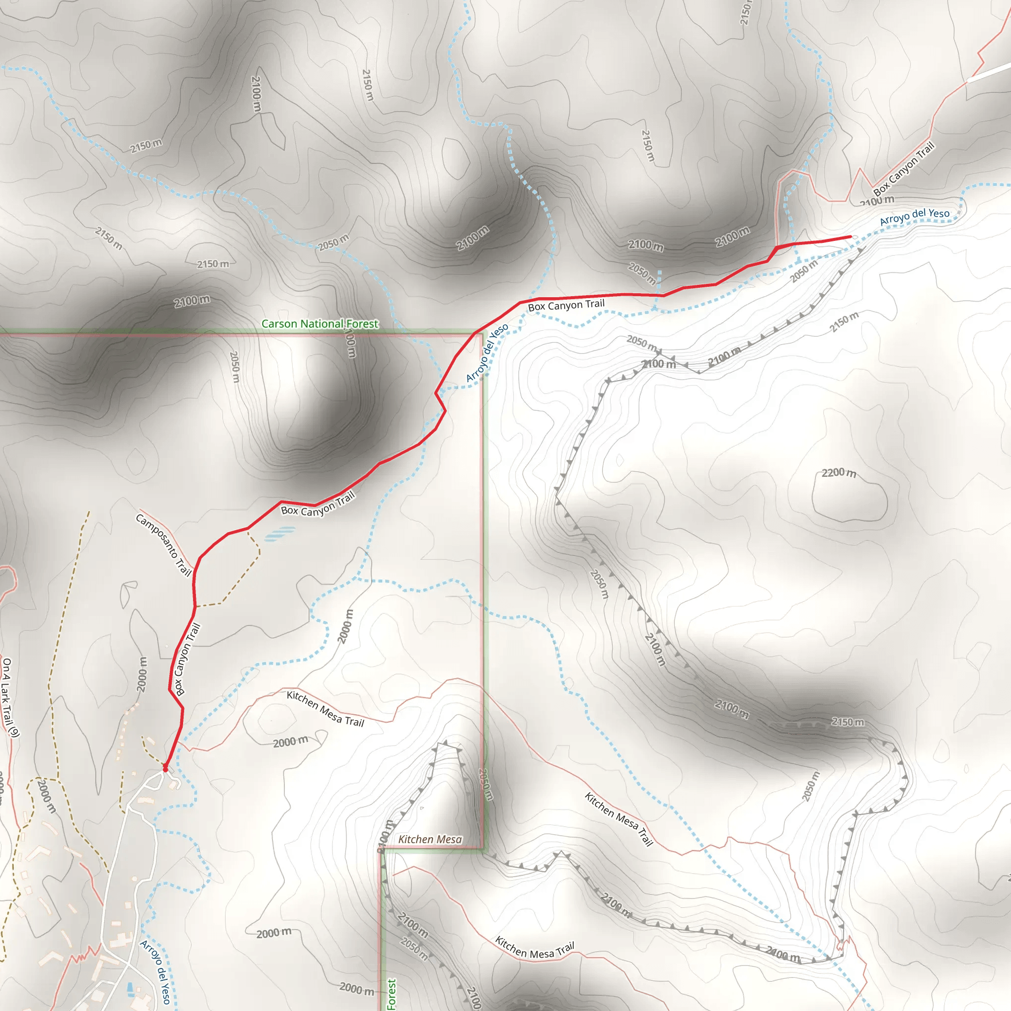 Box Canyon Trail mobile static map