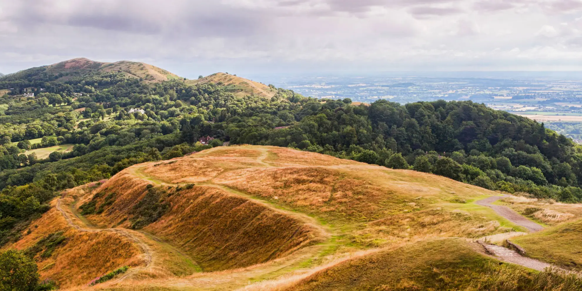 An image depicting the trail British Camp and Herefordshire Beacon and its surrounding area.