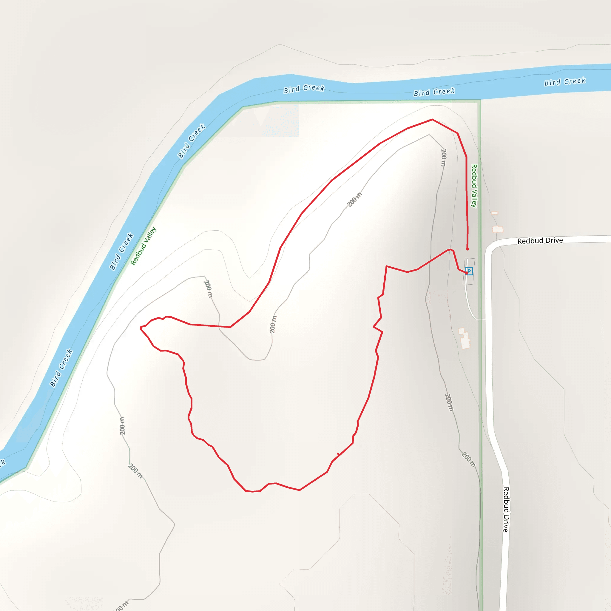 Loop along Bird Creek mobile static map