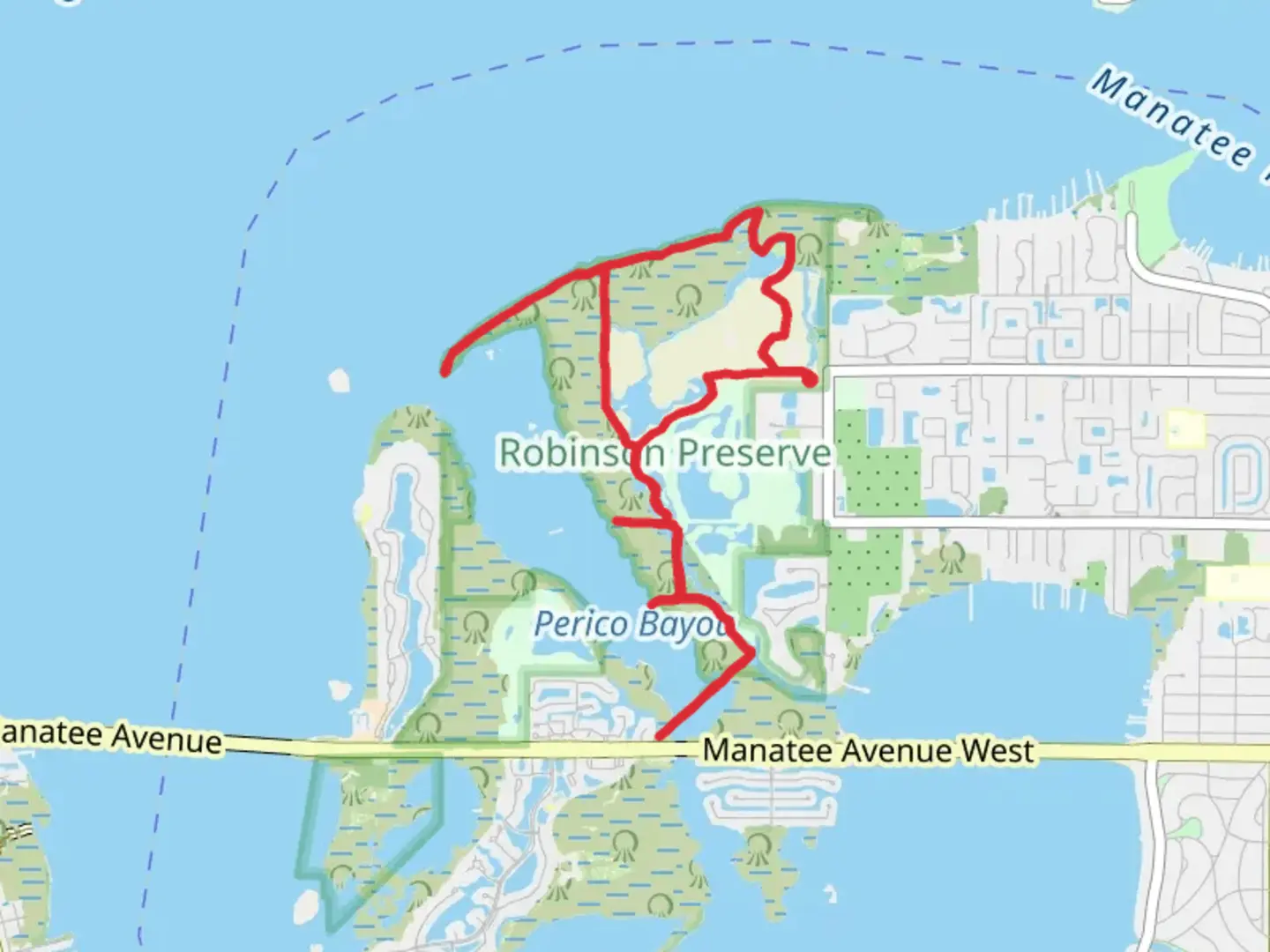 An image depicting the trail Osprey - Spoonbill Loop Trail and its surrounding area.