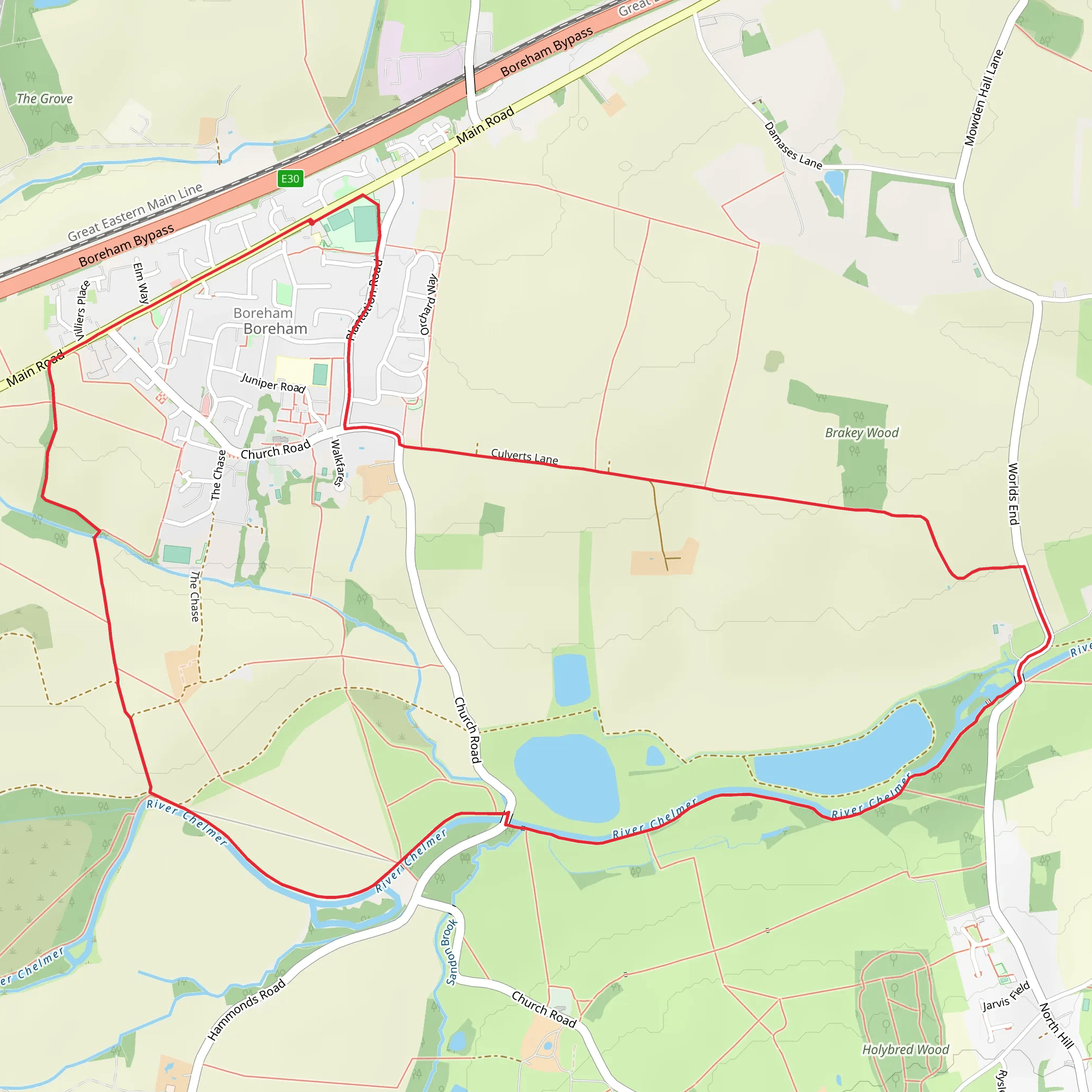 River Chelmer and Boreham Loop mobile static map