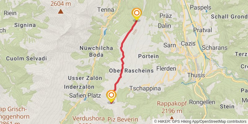 Walserweg spur 1 Map