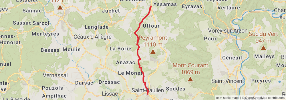 Camino Strasbourg-Saint Jean Pied de Port via Le Puy stage 44 Map
