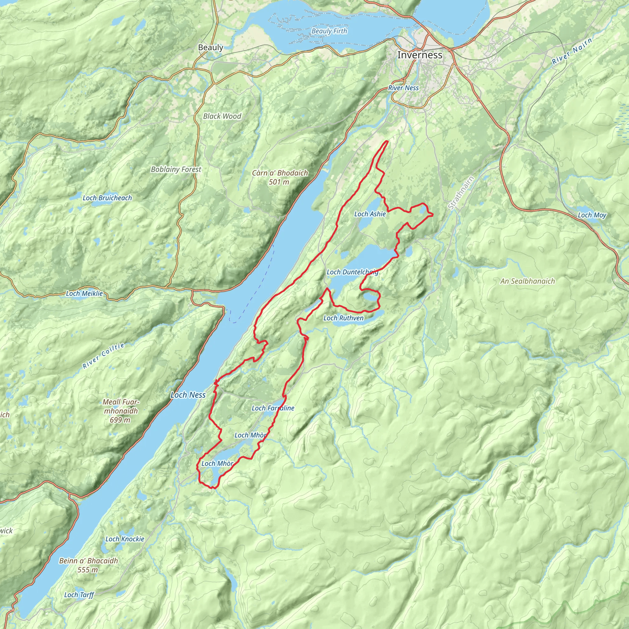 Seven Lochs Loop Walk mobile static map