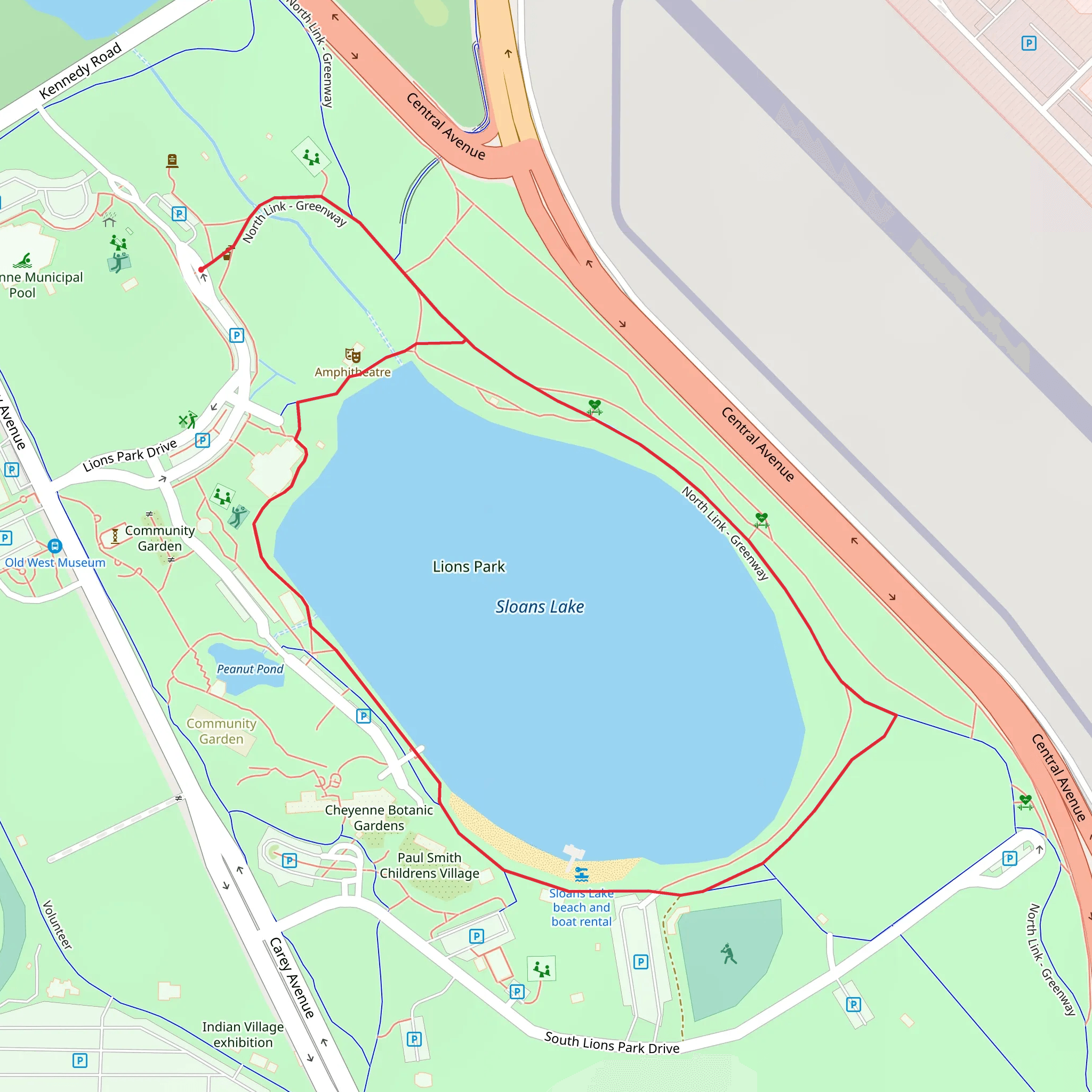 Sloans Lake Loop mobile static map
