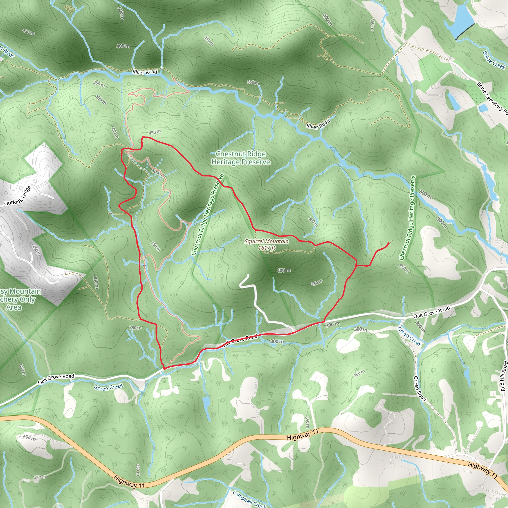 Squirrel Mountain - Oak Grove Road Loop mobile static map