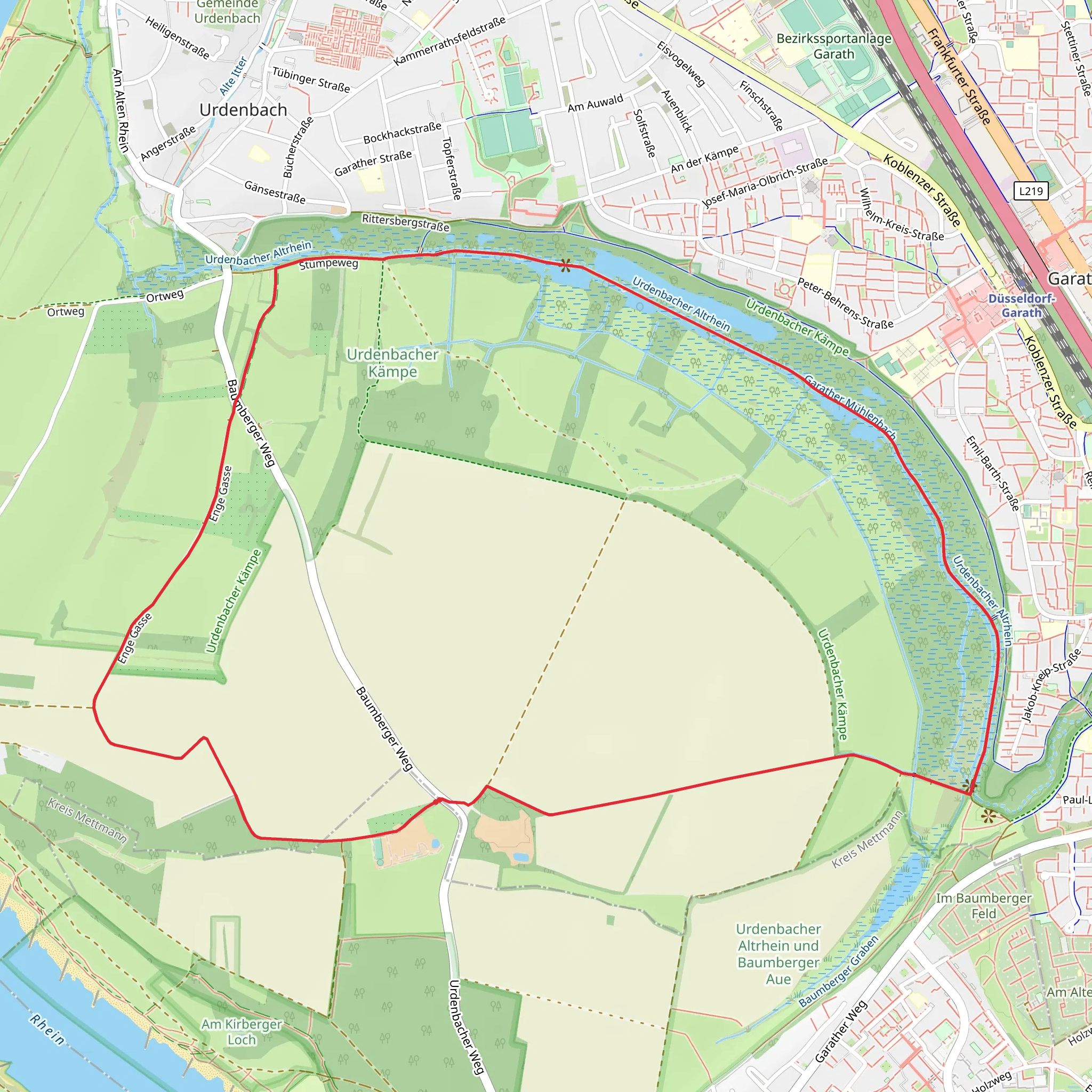 Duesseldorfer Weg and Rund um Monheim Loop mobile static map