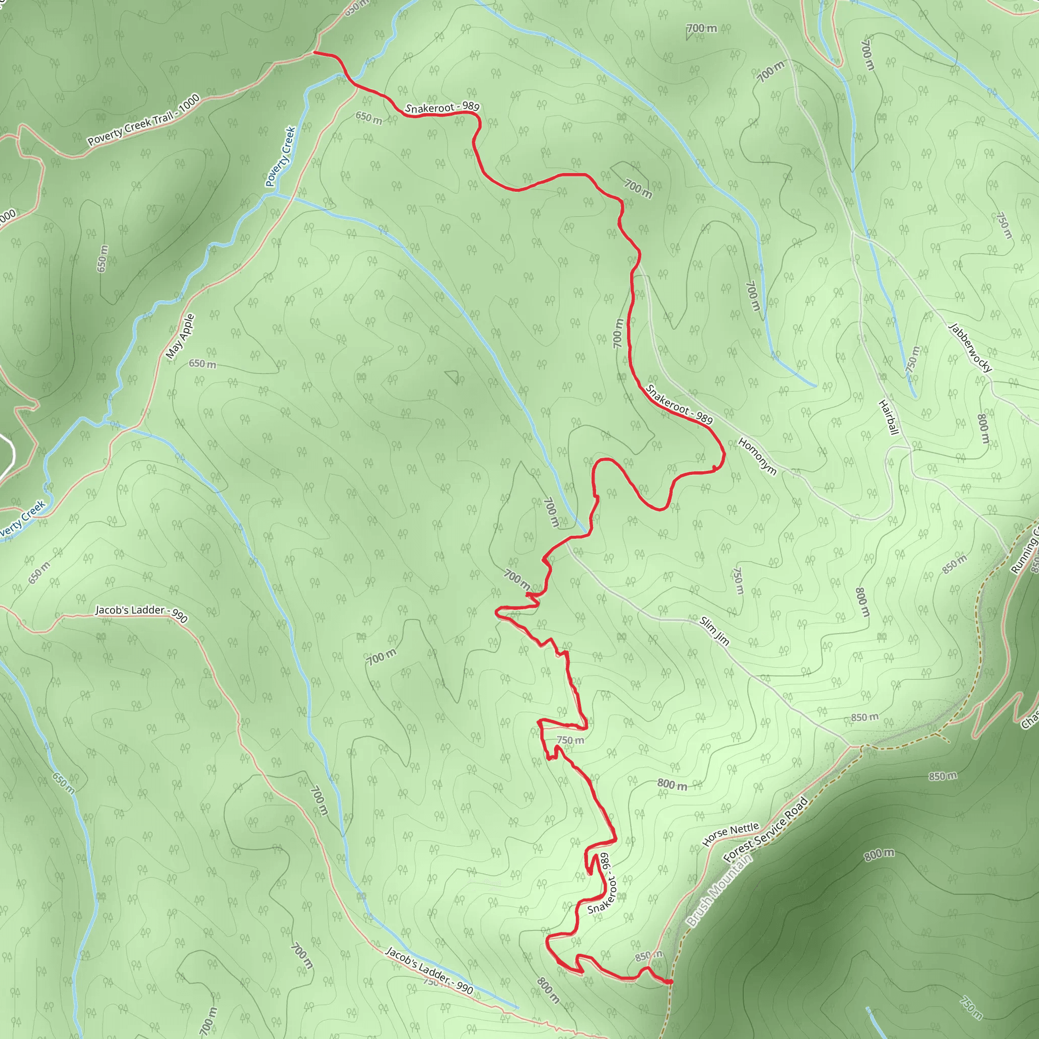 Snake Root Trail mobile static map