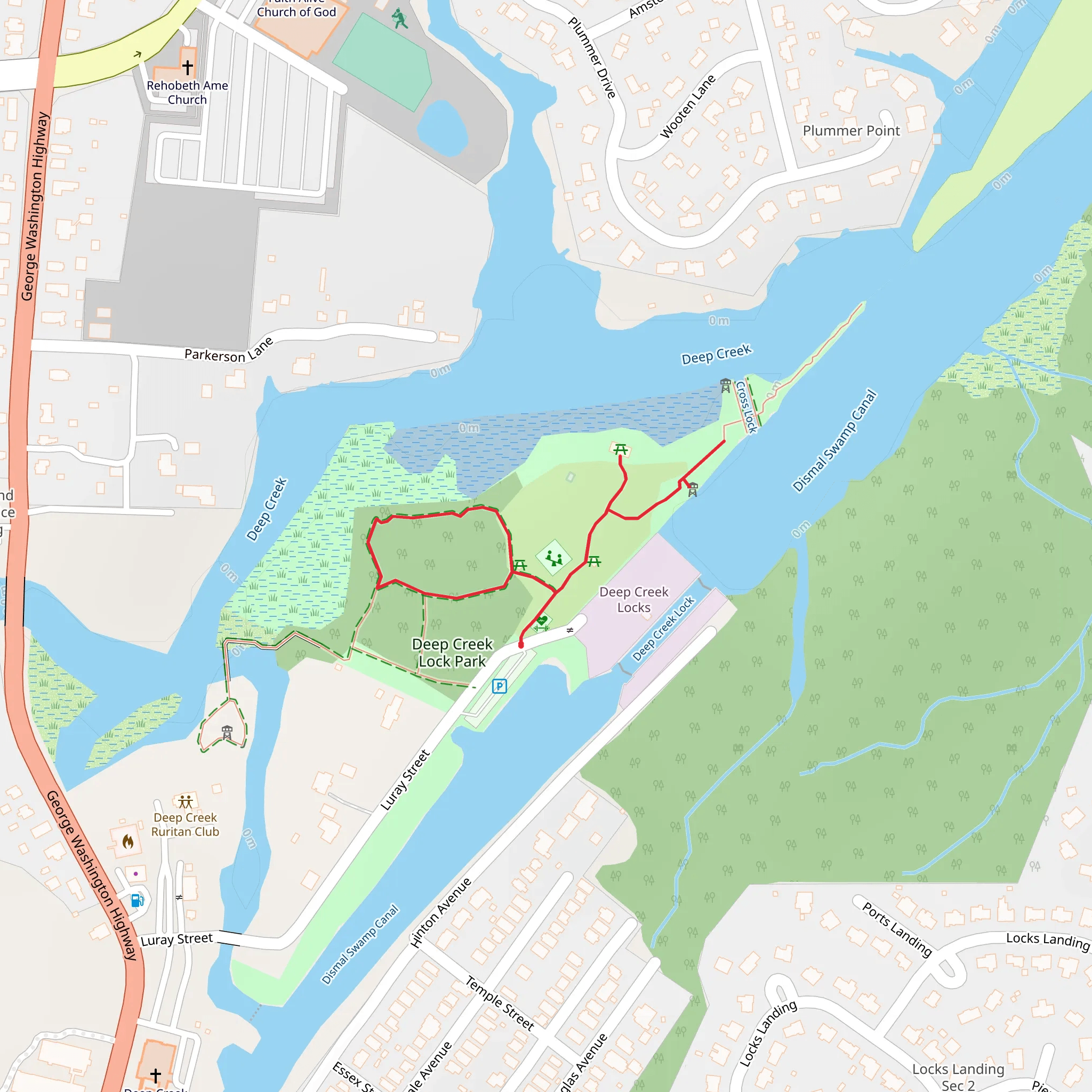 Deep Creek Lock Park Loop mobile static map