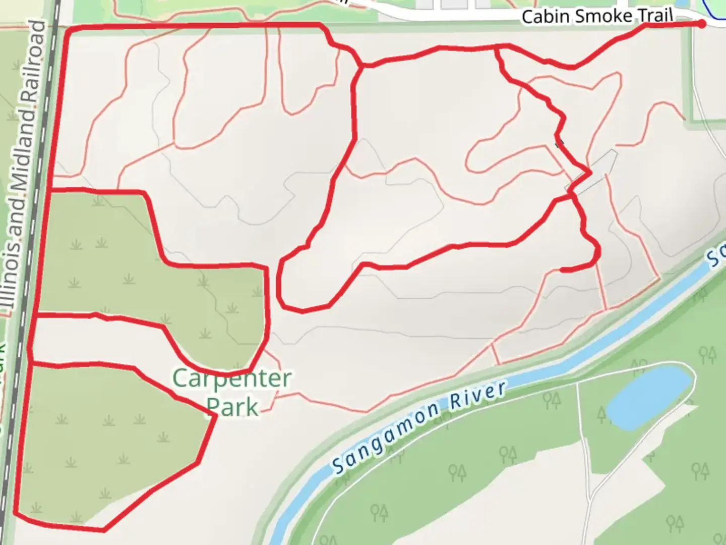 An image depicting the trail Cabin Smoke Loop Trail and its surrounding area.