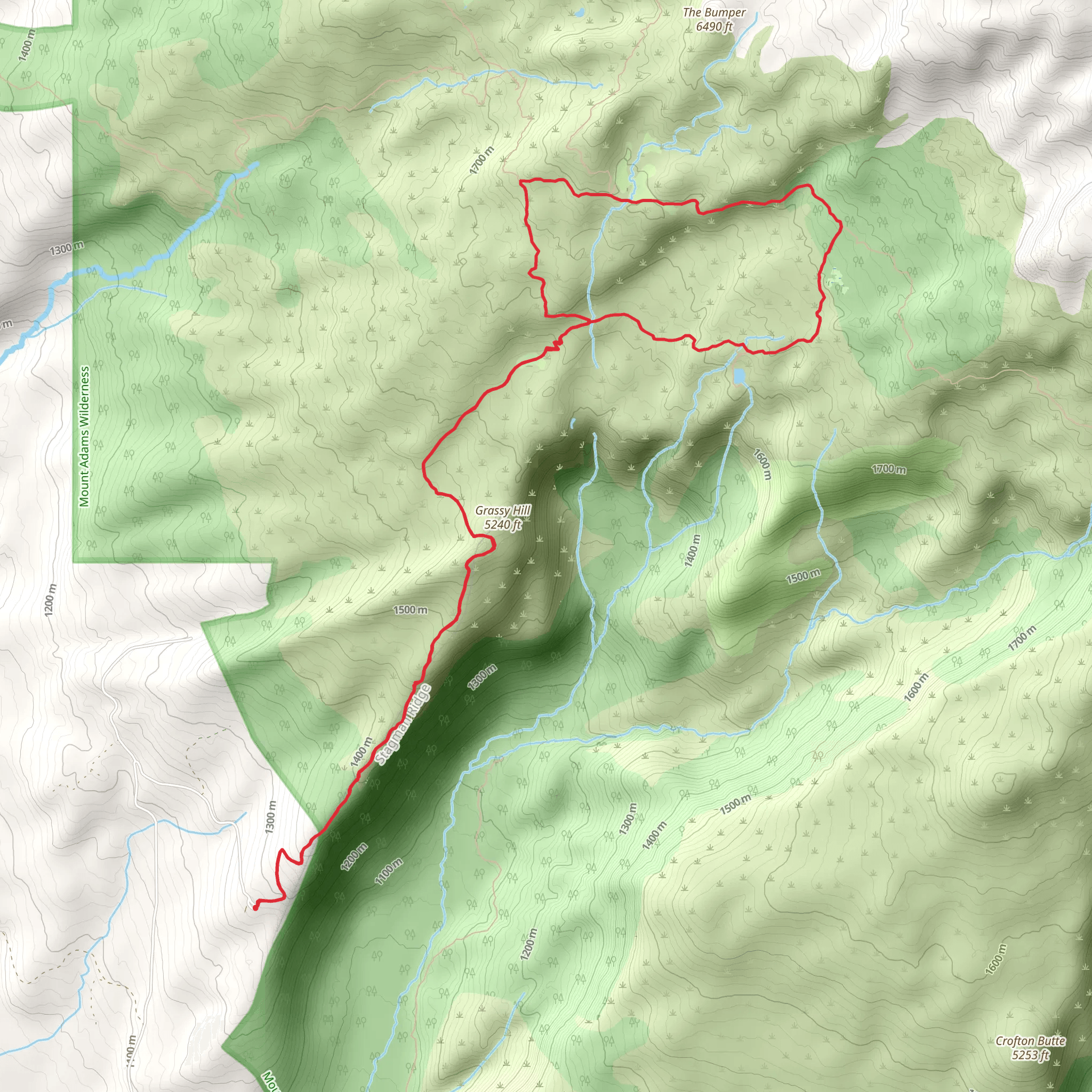 Stagman Ridge Trail and Looking Glass Lake Trail mobile static map