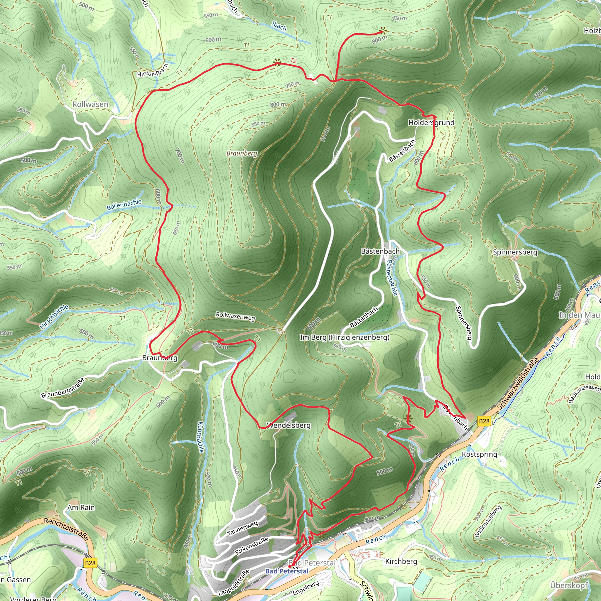Renchtal and Ibacher Schliff via Bollenbacher Schliff mobile static map