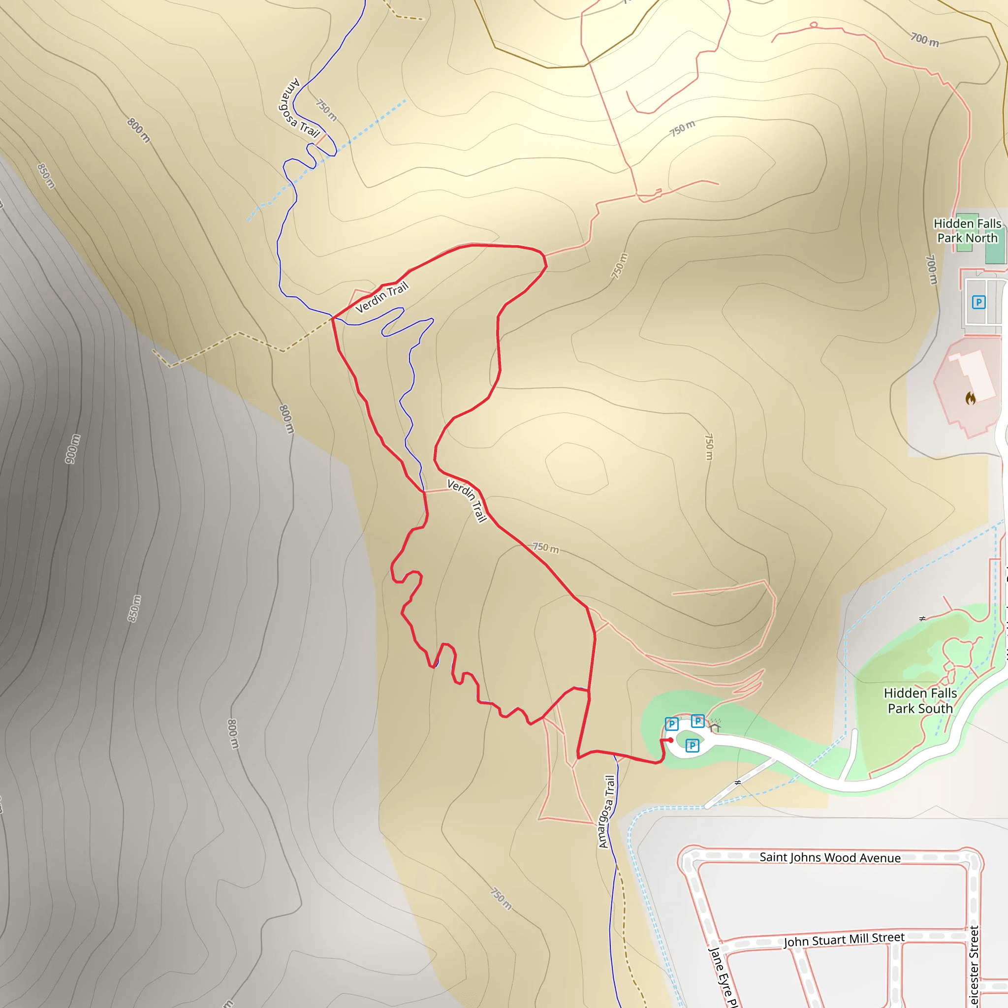 Verdin and Amargosa Loop Trail mobile static map