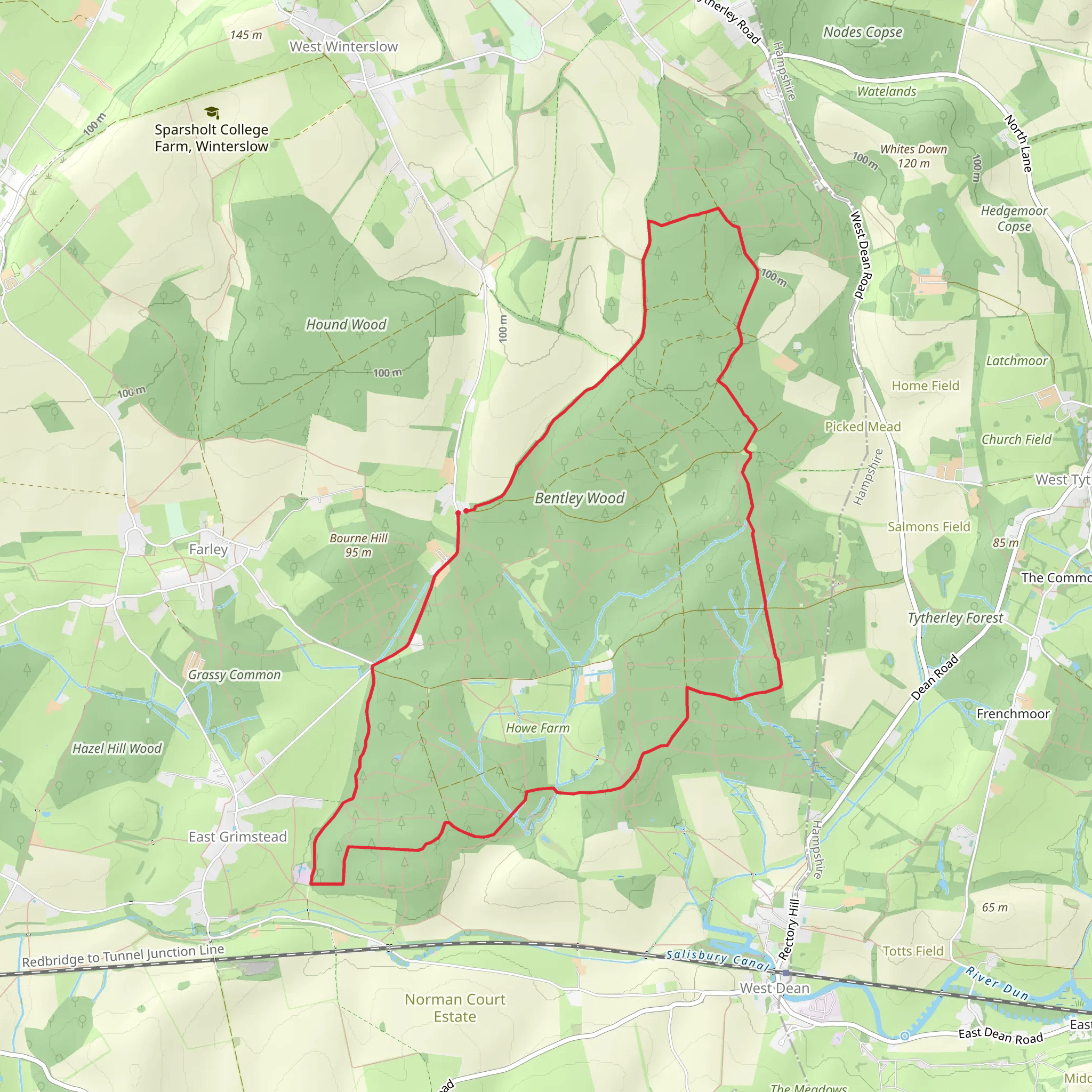 Bentley Wood Long Loop mobile static map