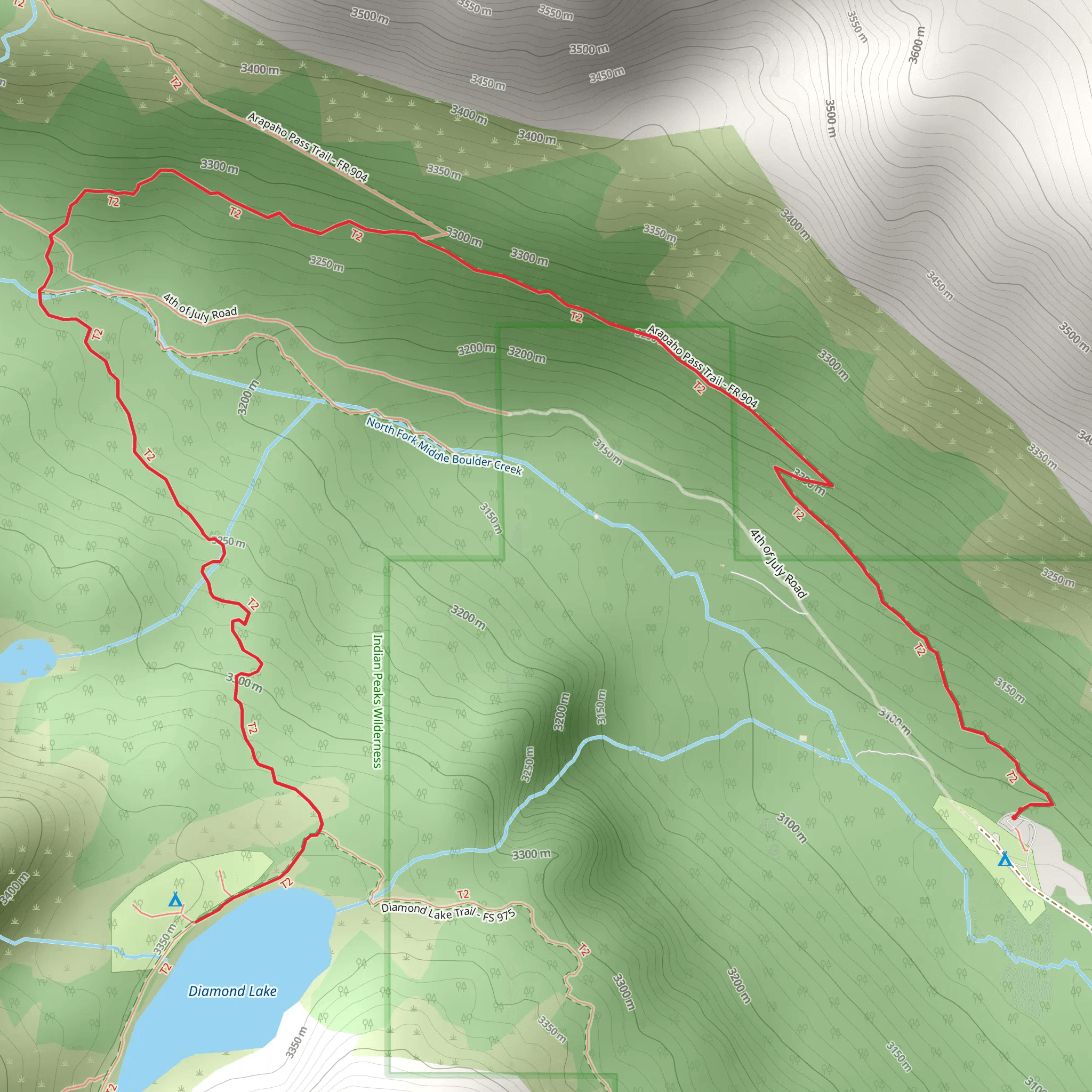 Diamond Lake Trail mobile static map