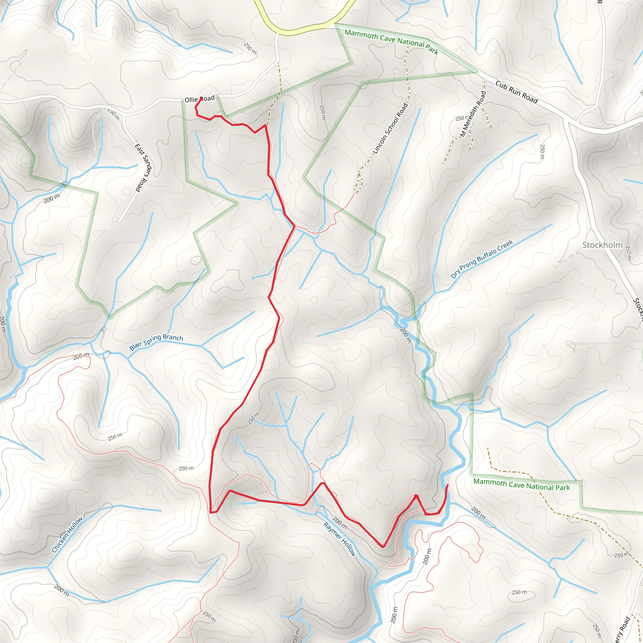 Raymer Hollow Campsite via Collie Ridge Trail mobile static map