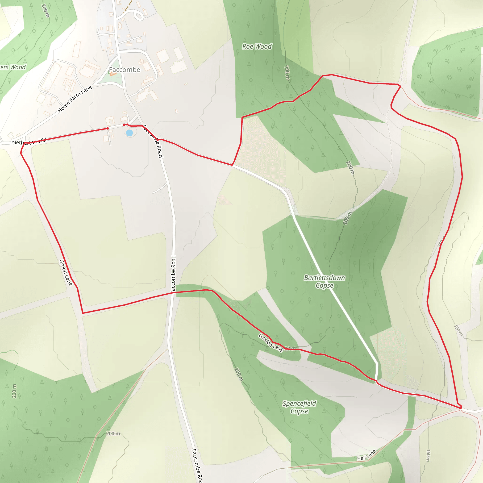 Bartlett's Down and London Lane mobile static map