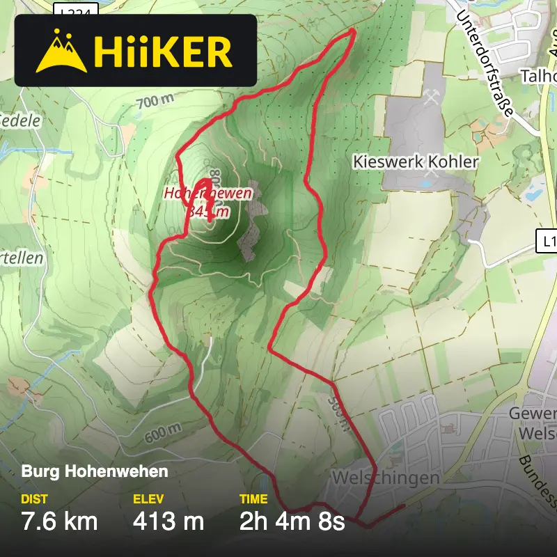A map preview of the recording Burg Hohenwehen .