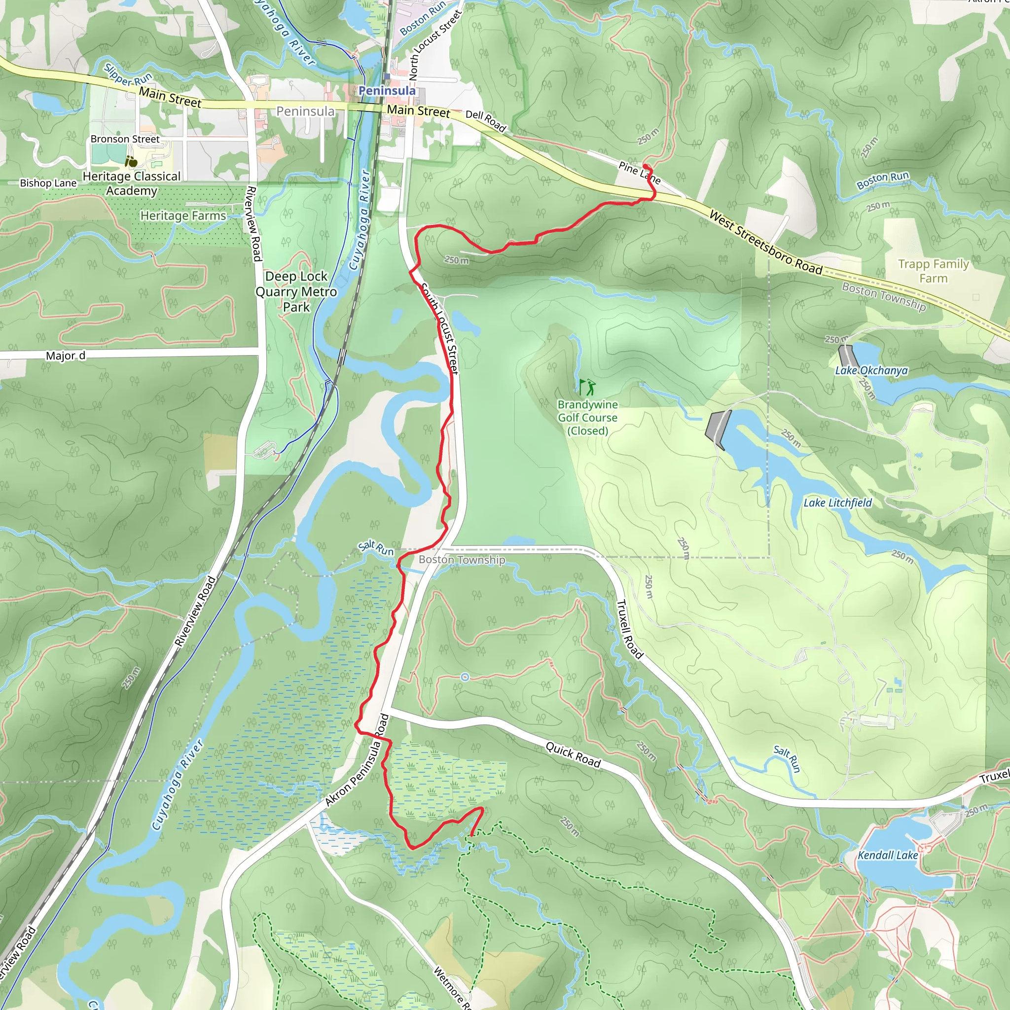 Cuyahoga Valley Trail mobile static map