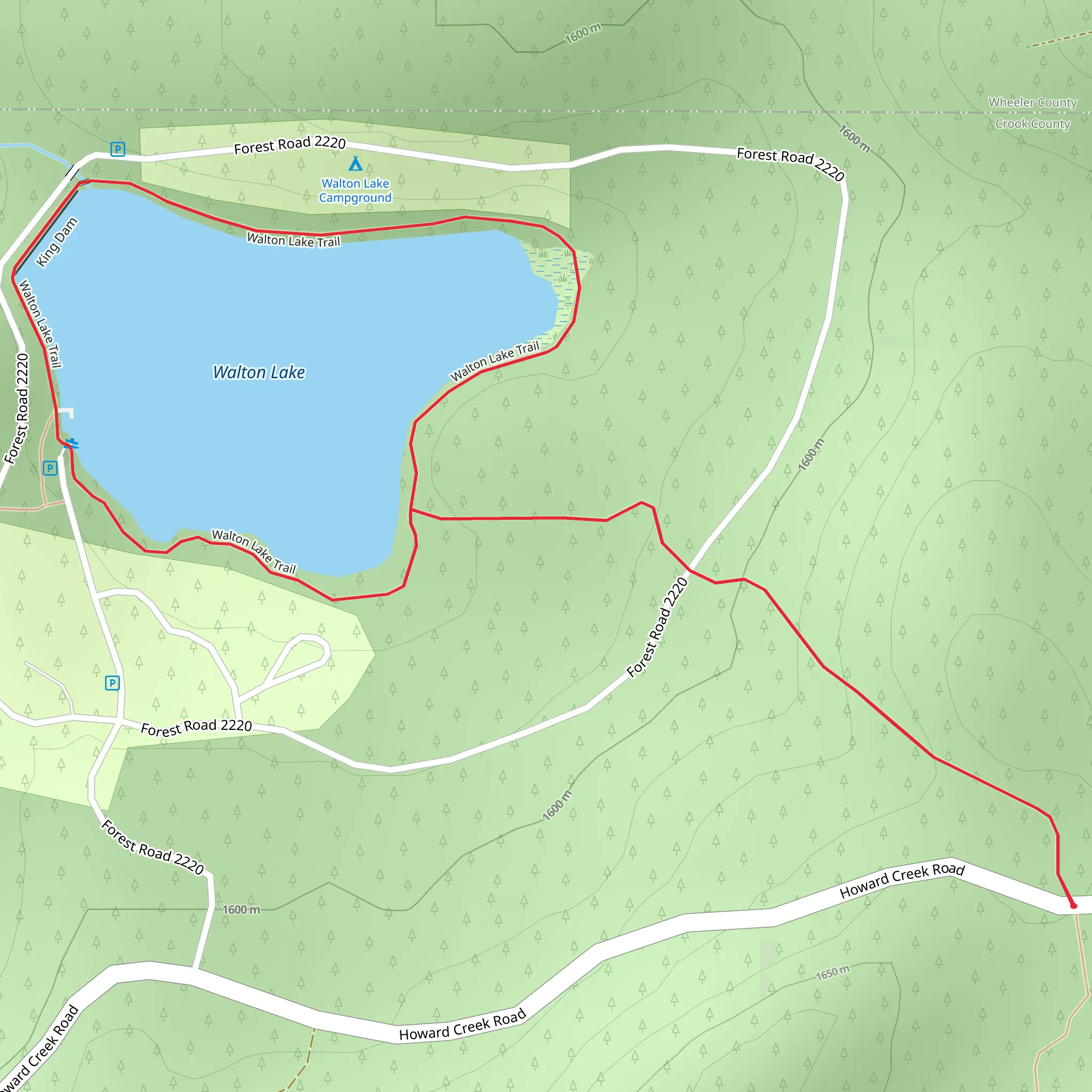 Walton Lake Trail mobile static map