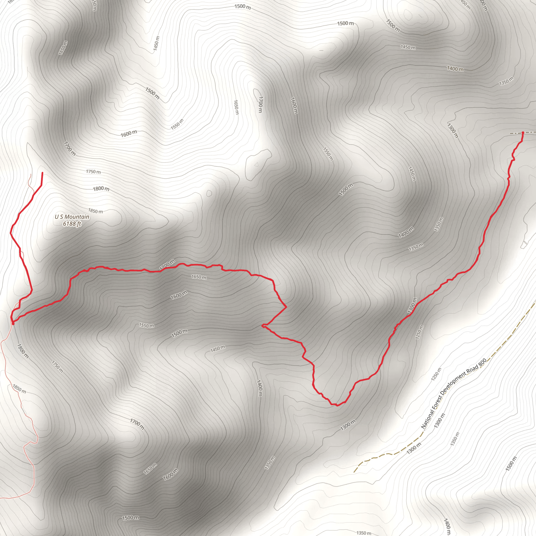 U S Mountain Trail mobile static map