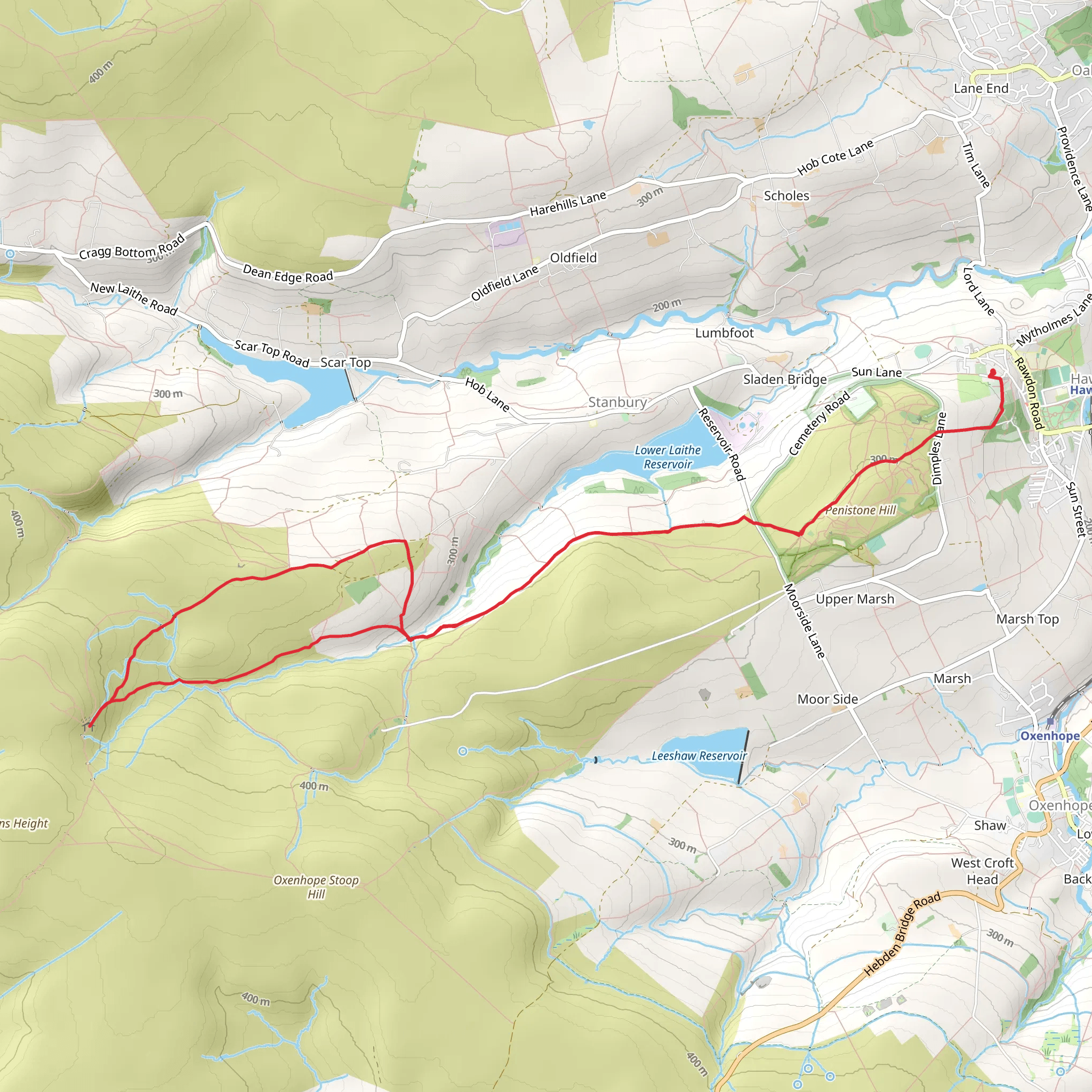 Bronte Waterfall and Top Withens Walk mobile static map