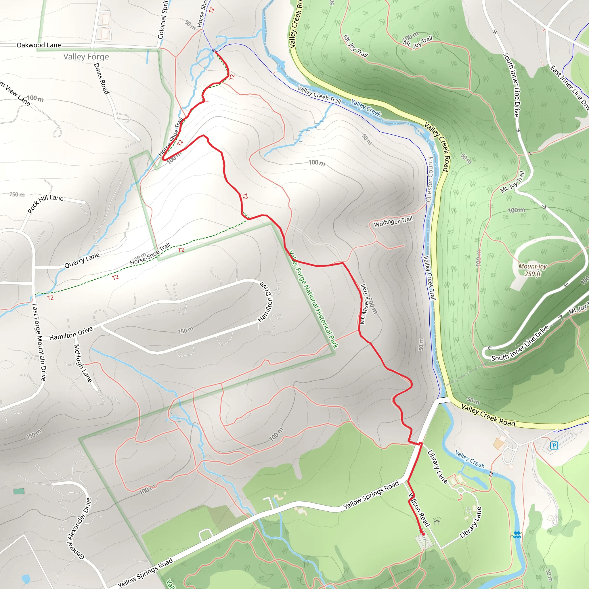 Mount Misery Trail mobile static map