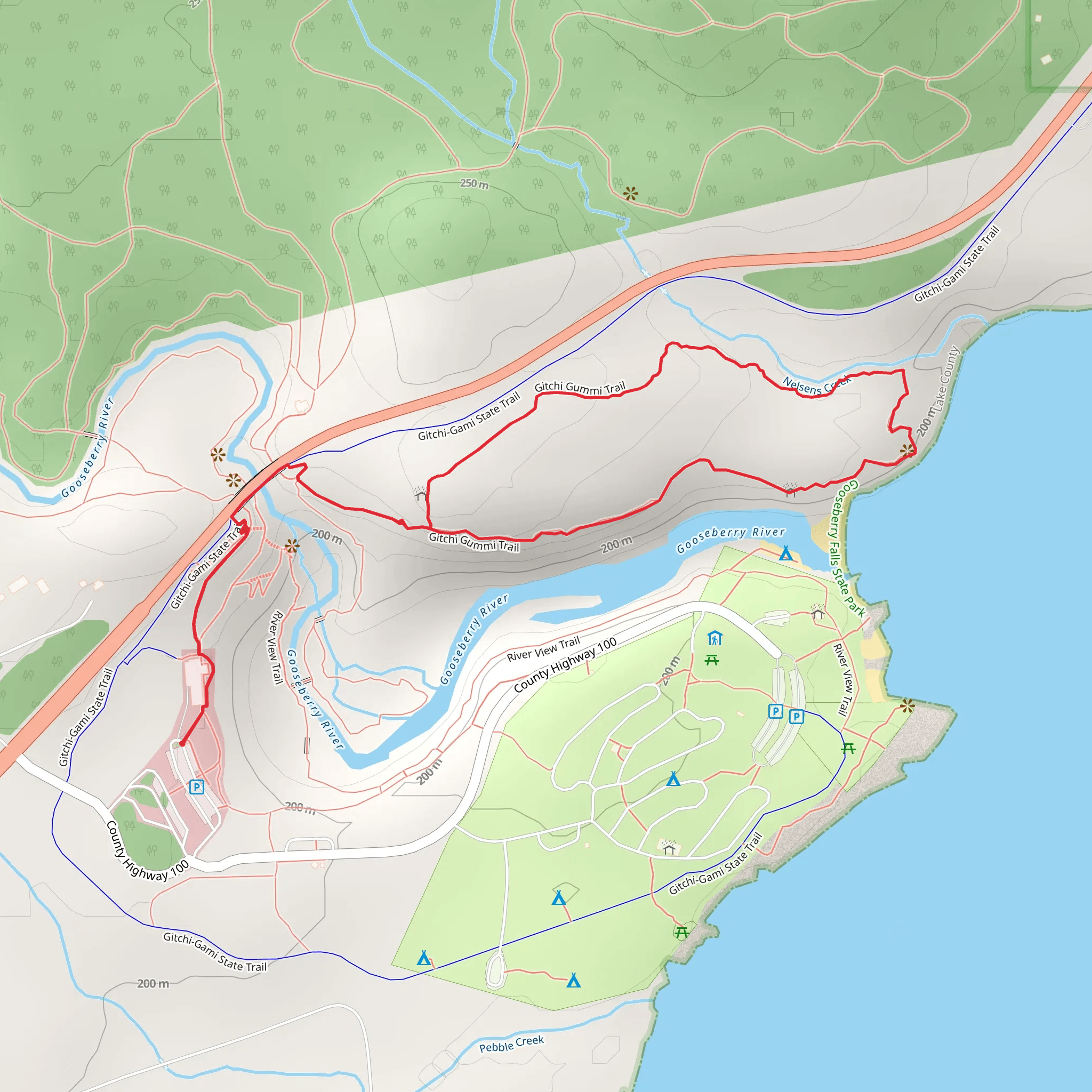 Gitchi Gummi Loop Trail mobile static map