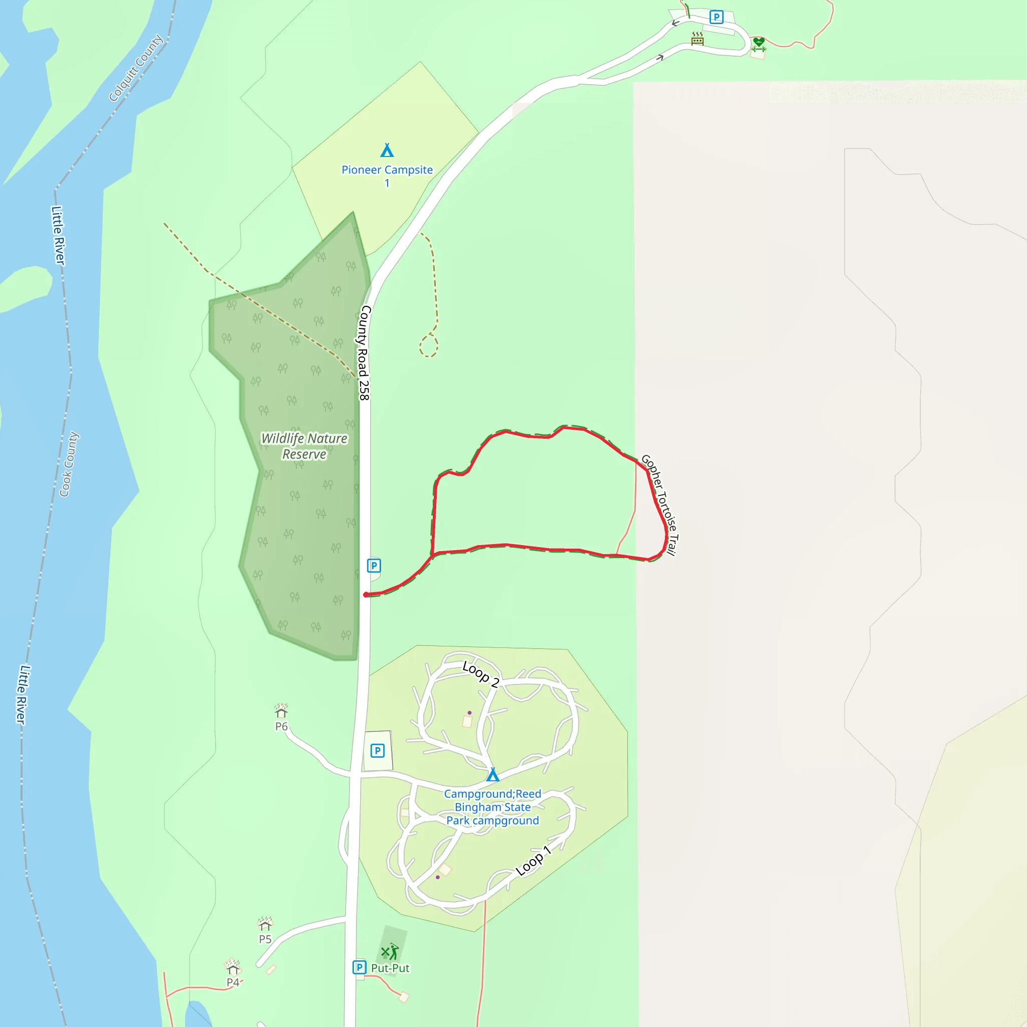 Gopher Tortoise Loop Trail mobile static map