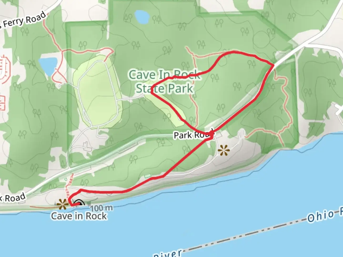 An image depicting the trail Hickory Ridge Loop Trail and its surrounding area.