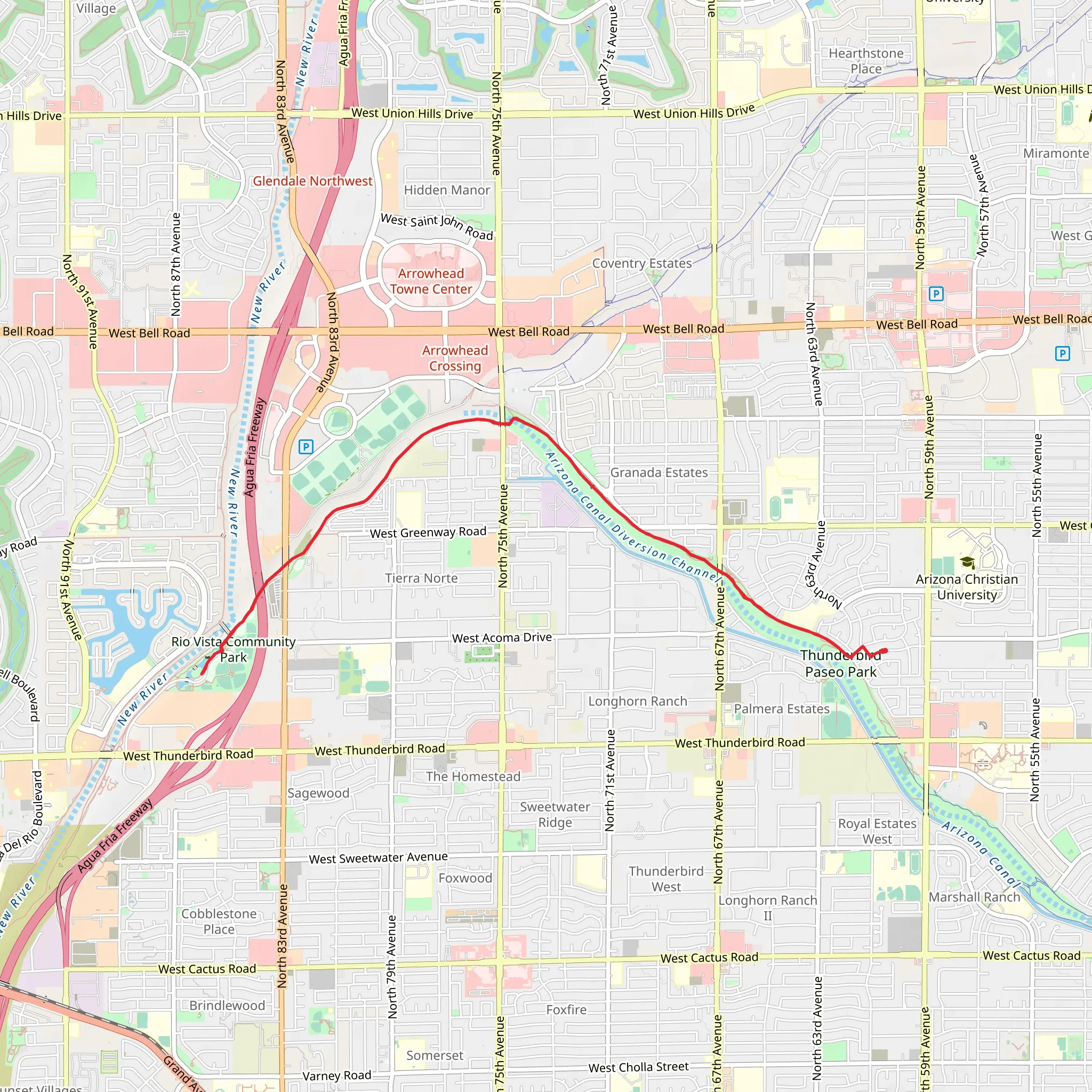 Arizona Diversion and Skunk Creek Trail mobile static map