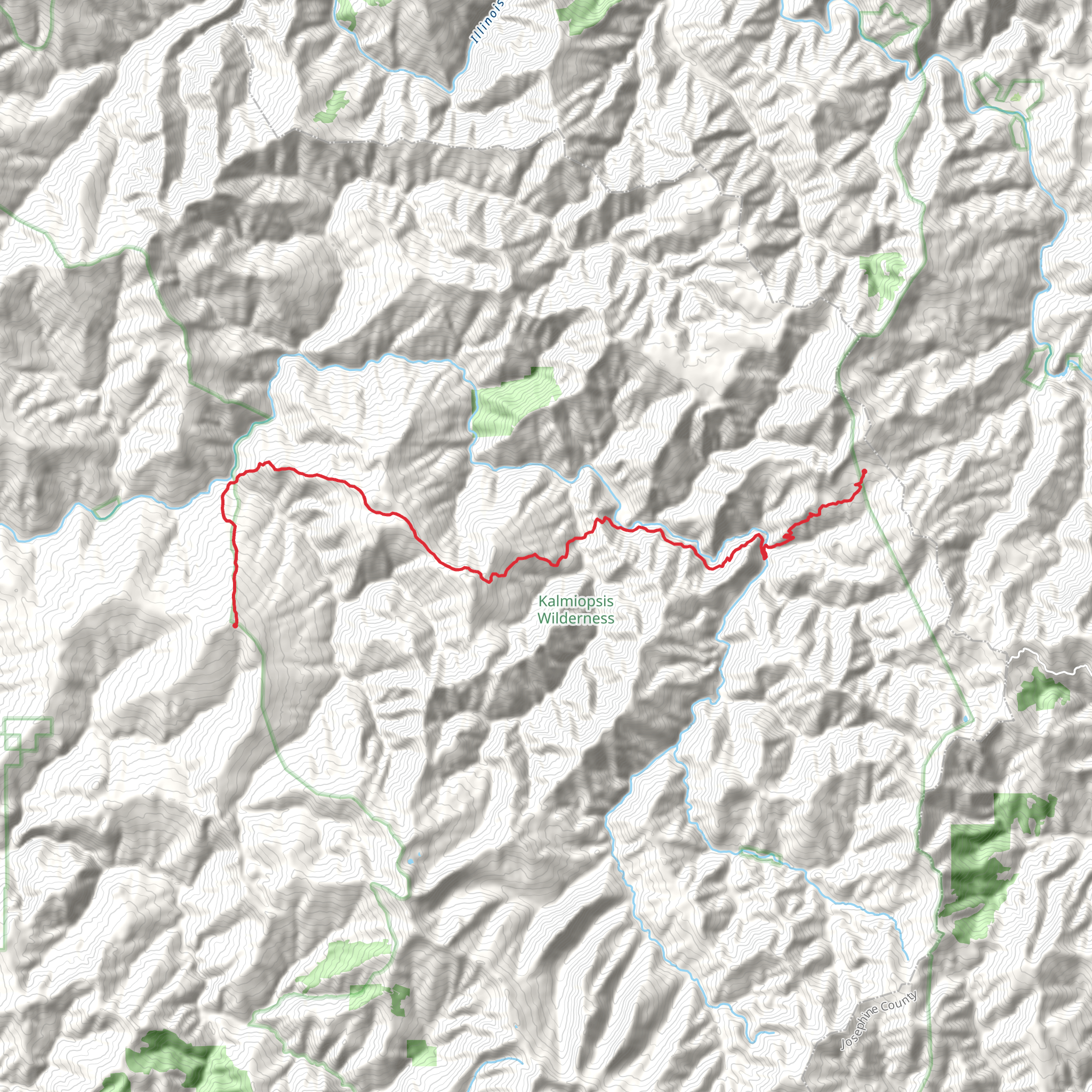 Upper Chetco Trail mobile static map